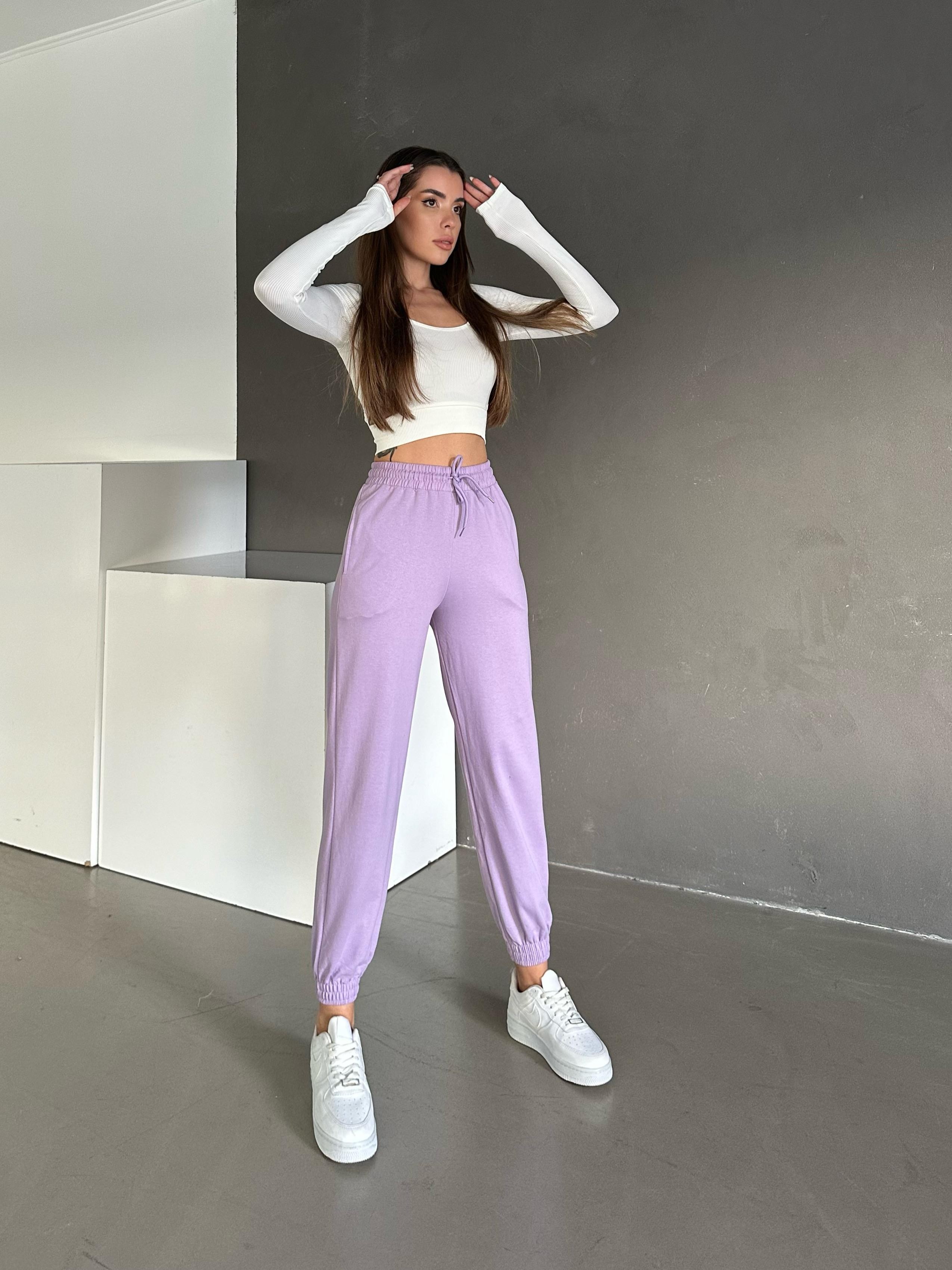 Bel Lastik Jogger Eşofman Lila