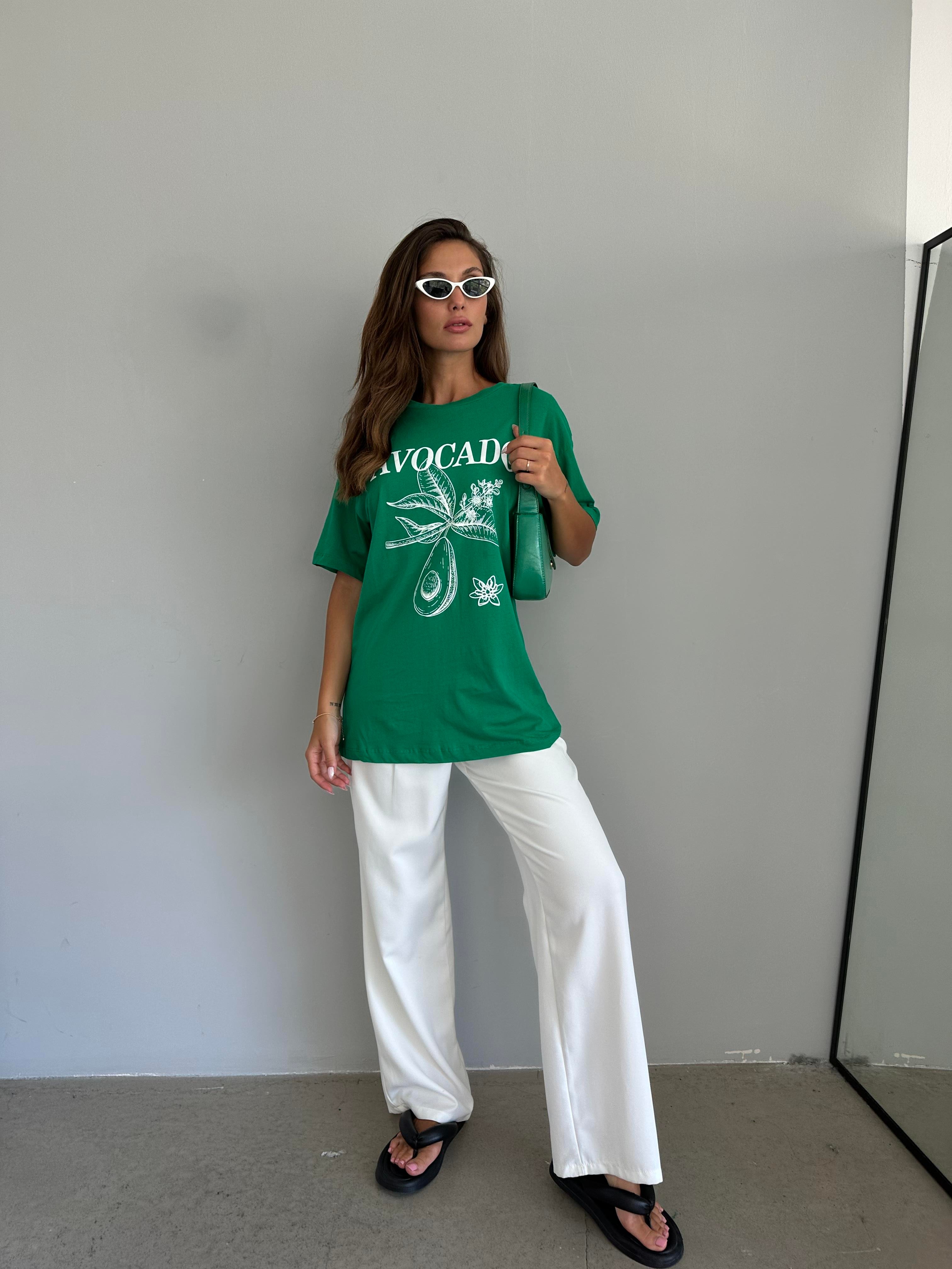 Avocado Oversize Basic Yeşil