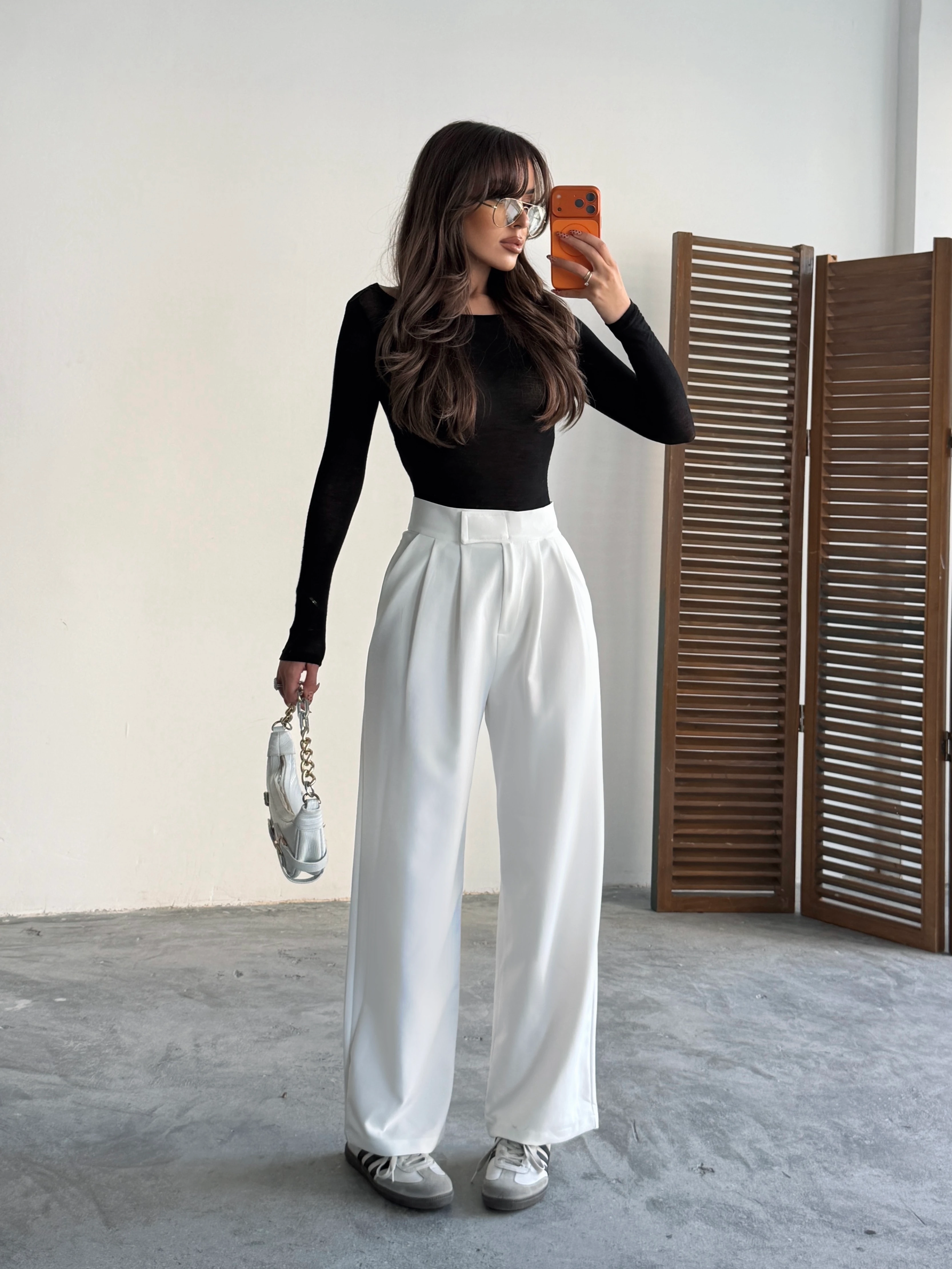 Bel Cırtlı Palazzo Pantolon 