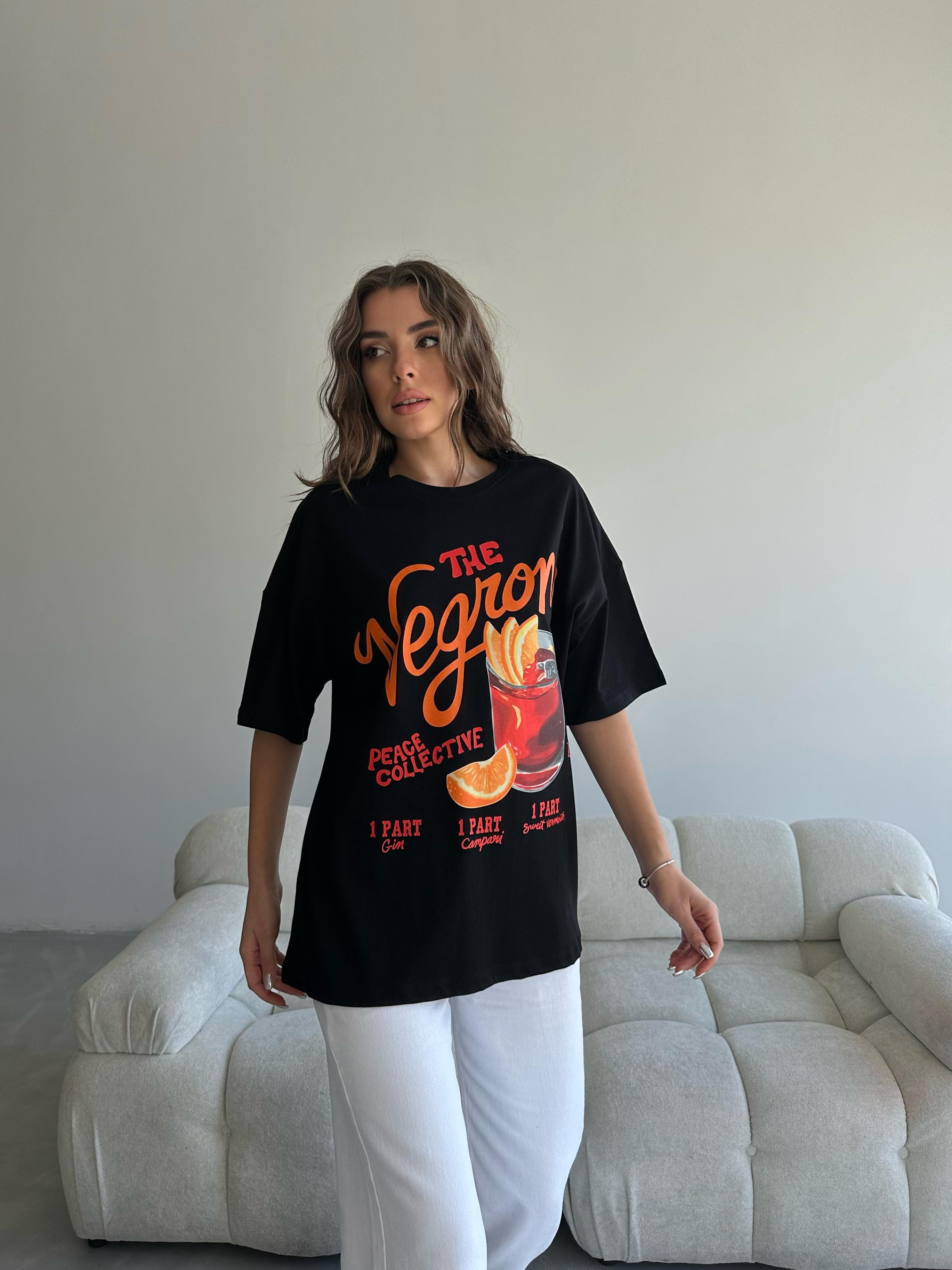 Negroni Baskılı Tshirt Siyah