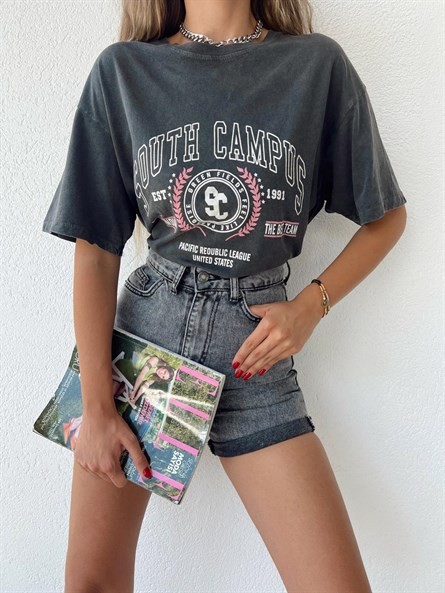 South Campus Yıkama Oversize Basic Antrasit