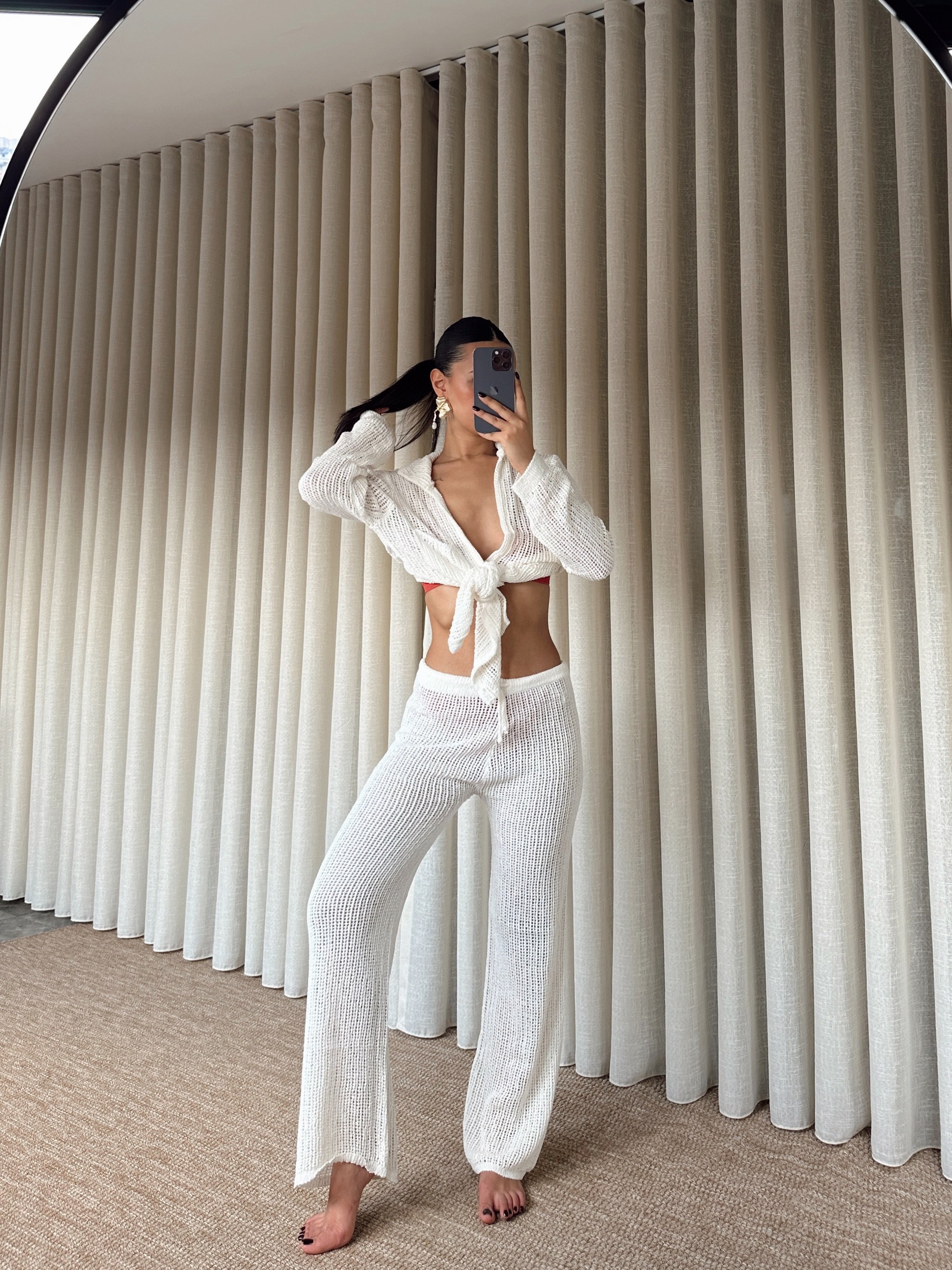 Lotus Ajur Triko Pantolon Krem
