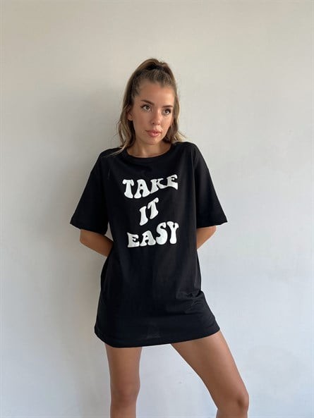 Take It Easy Oversize Basic Siyah