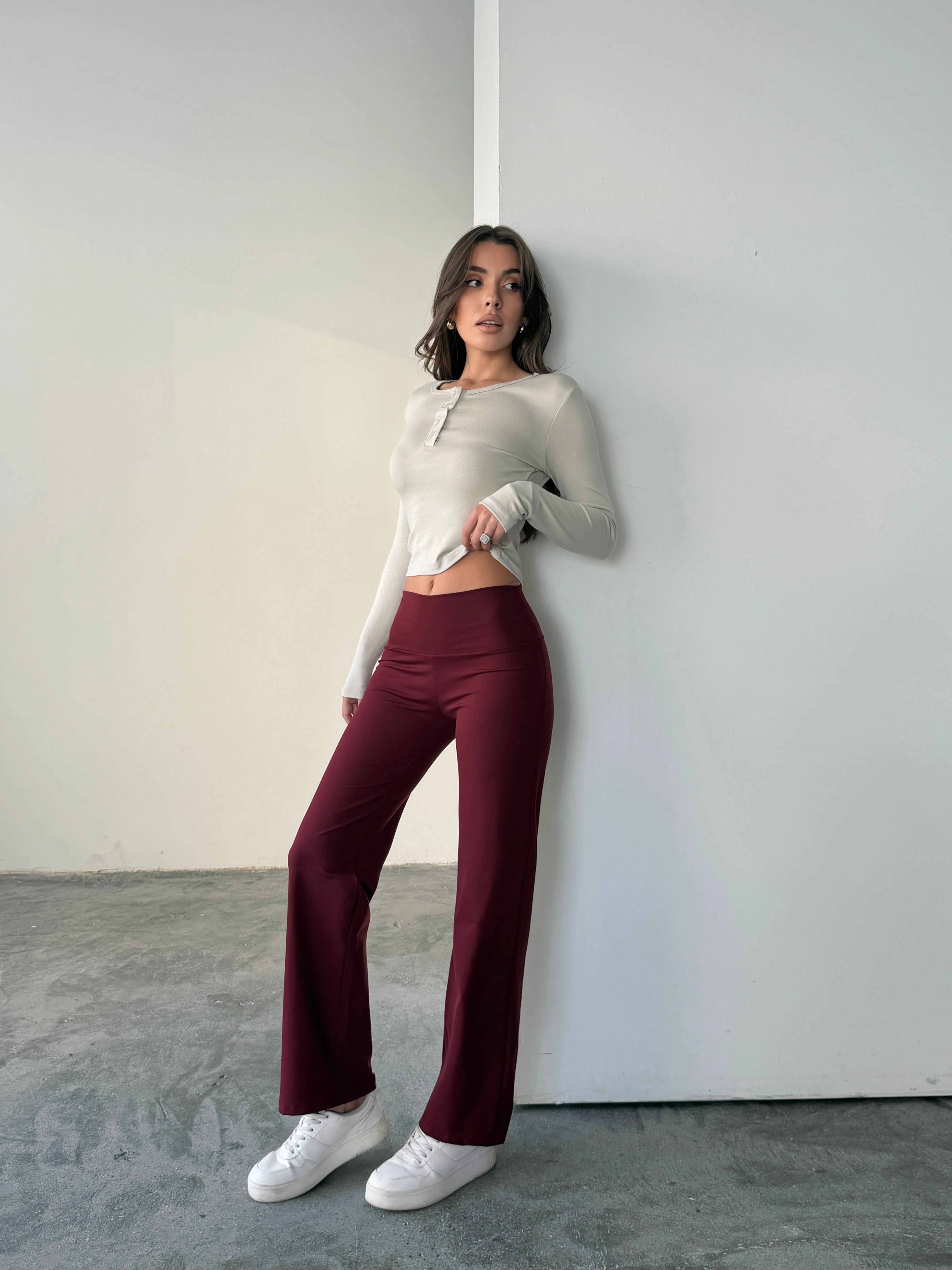 Orıgınal Tayt Pantolon  - Bordo