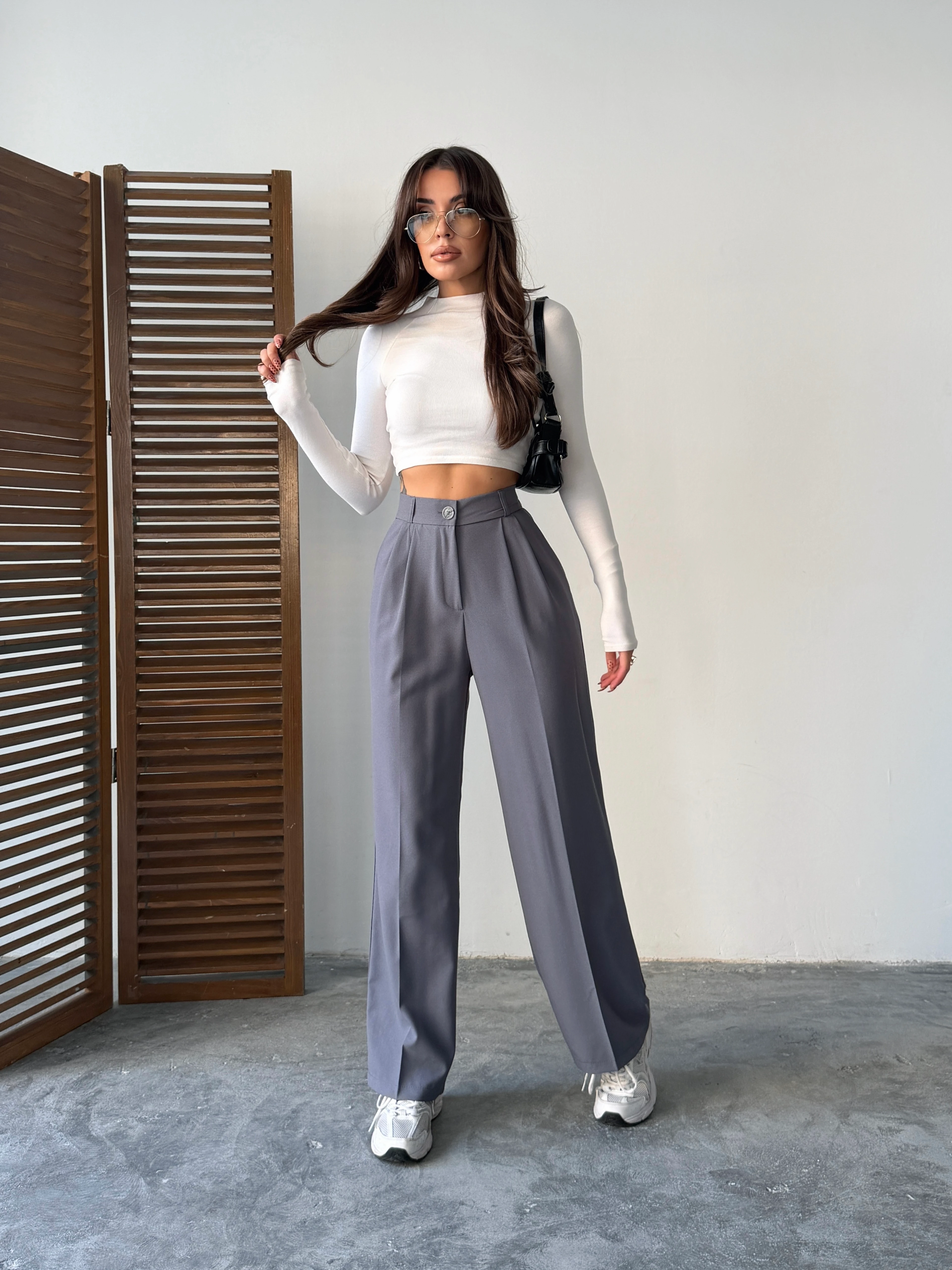 Arka Beli Lastikli Palazzo Pantolon 