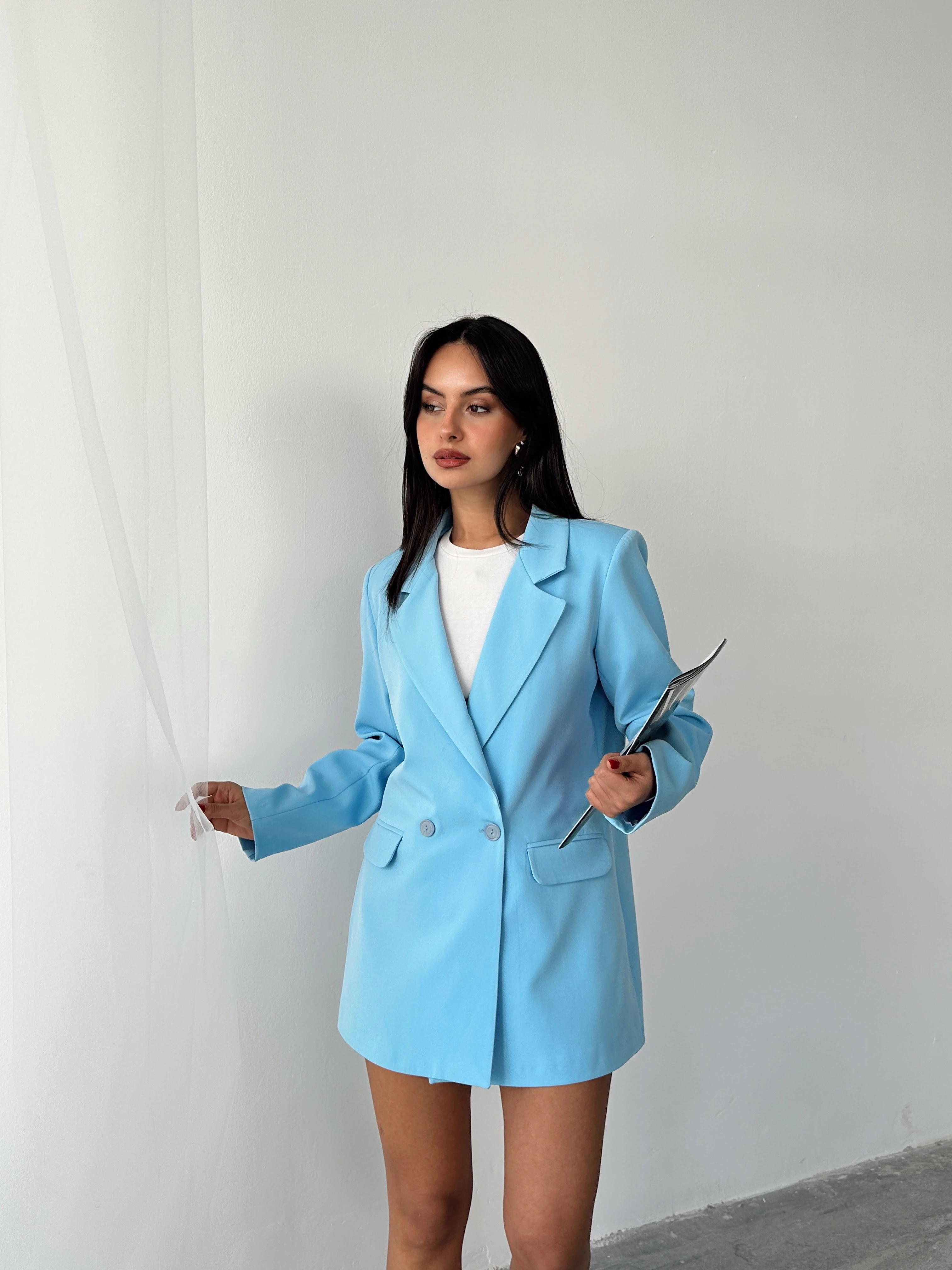 Çift Düğme Oversize Blazer 