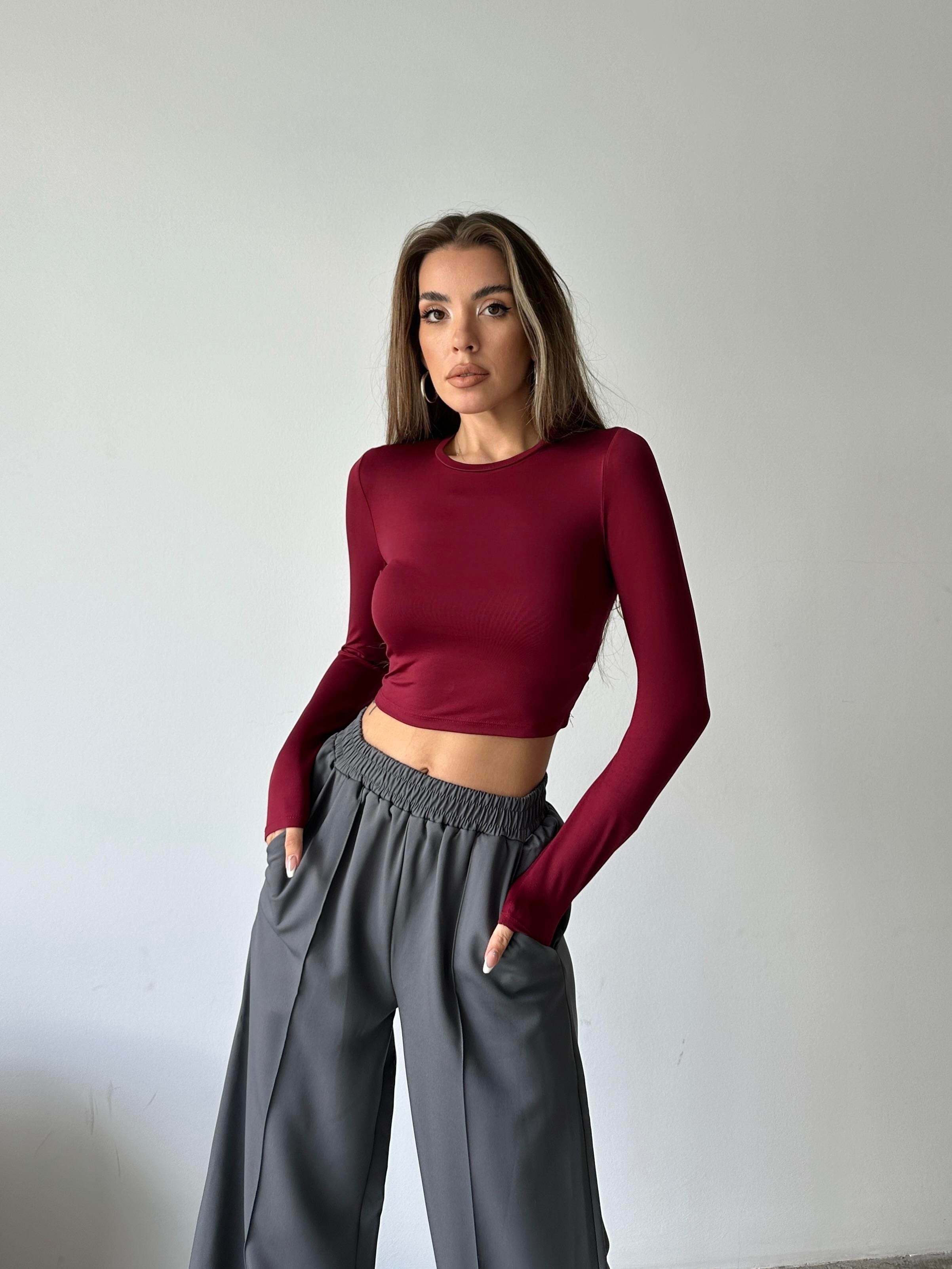 Saly Basic Crop Bordo