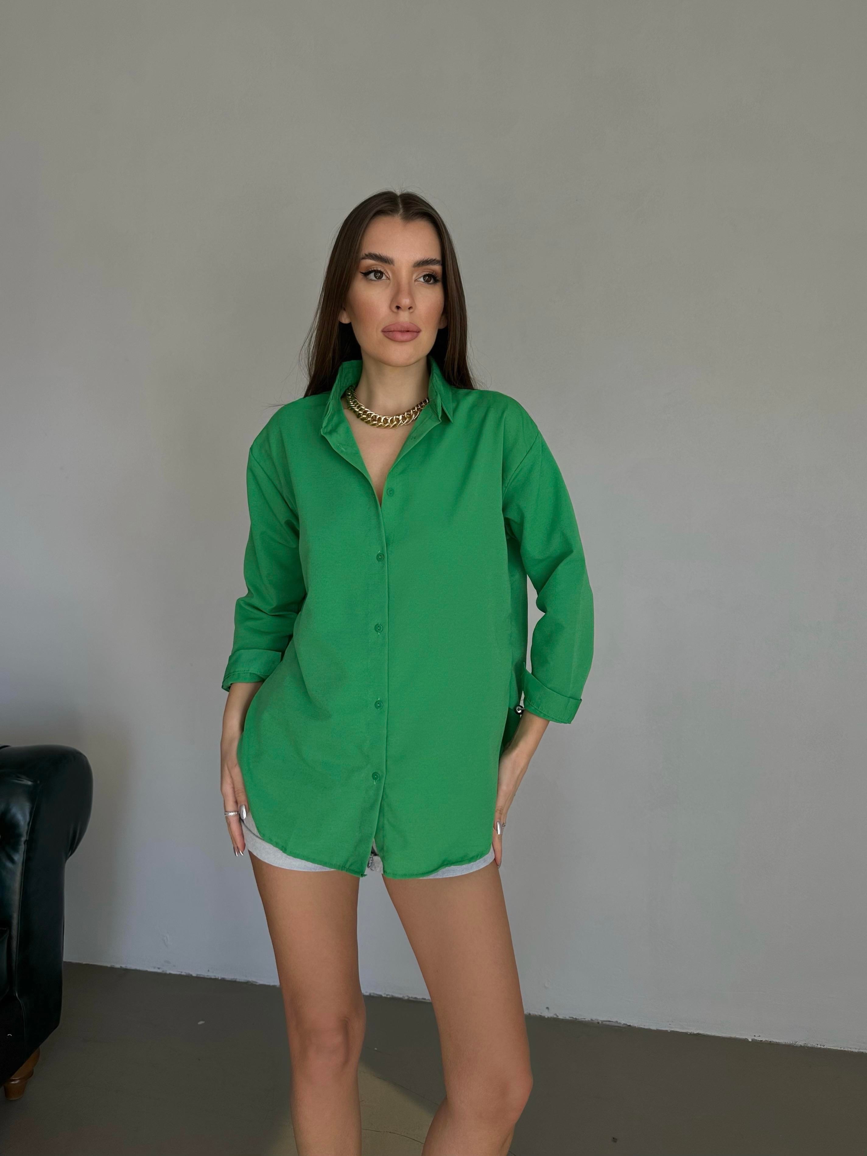 Oversize Basic Gömlek Yeşil