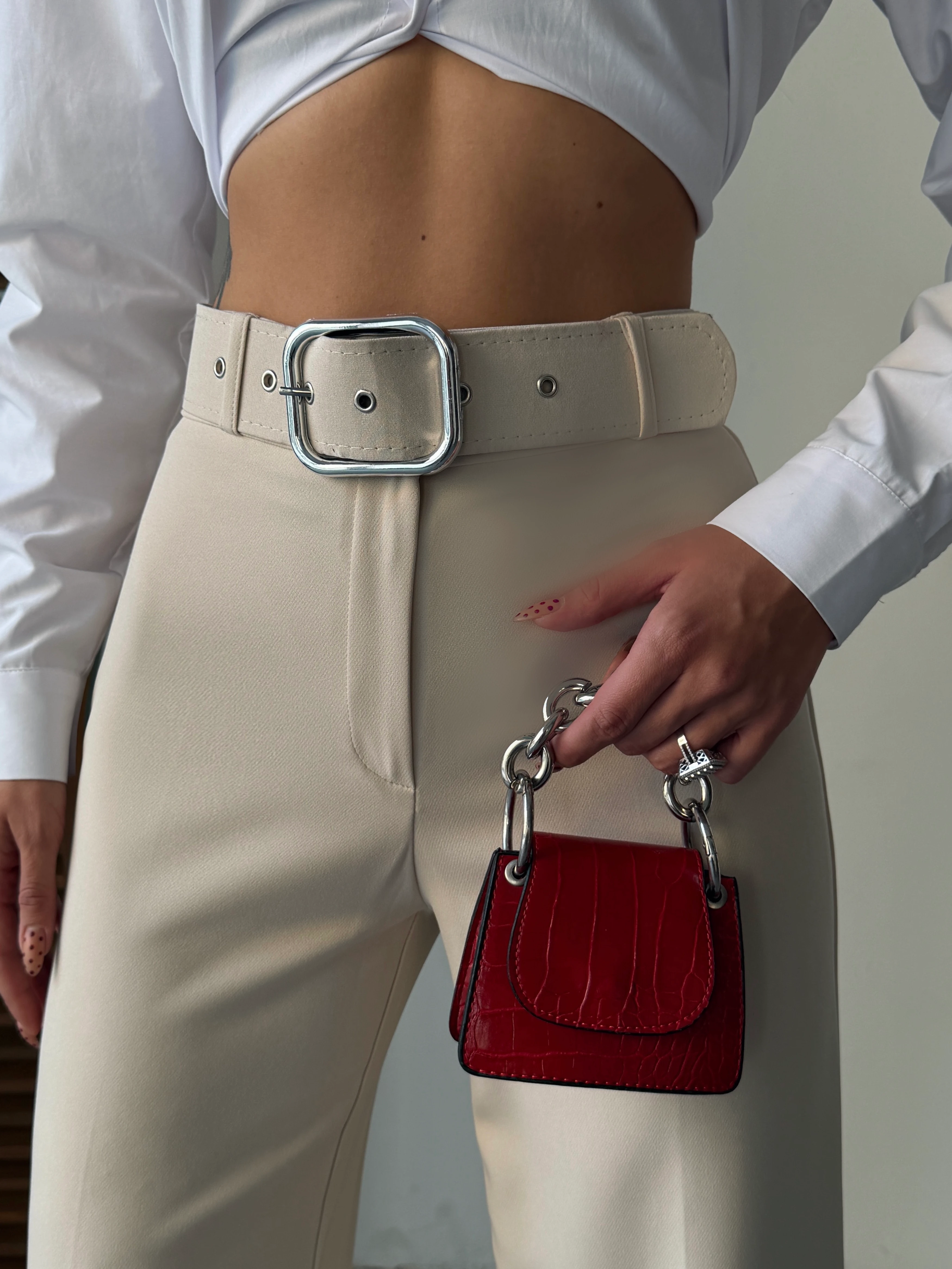 Kemerli Palazzo Pantolon 