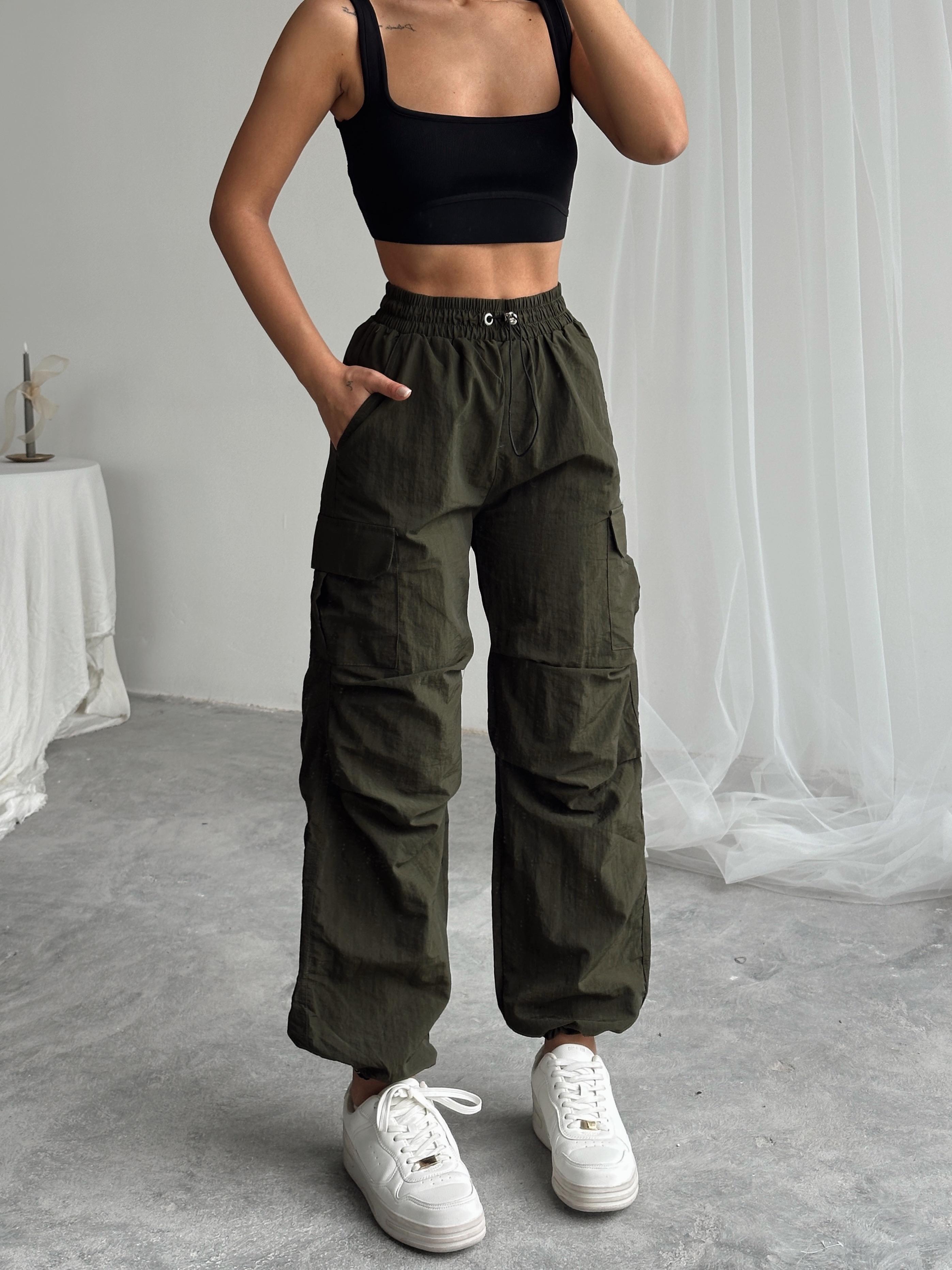 Paraşüt Kumaş Kargo Pantolon - Khaki