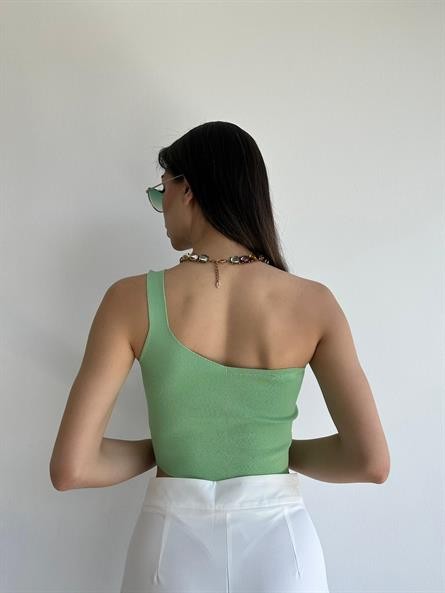 Tek Kol Triko Crop Mint