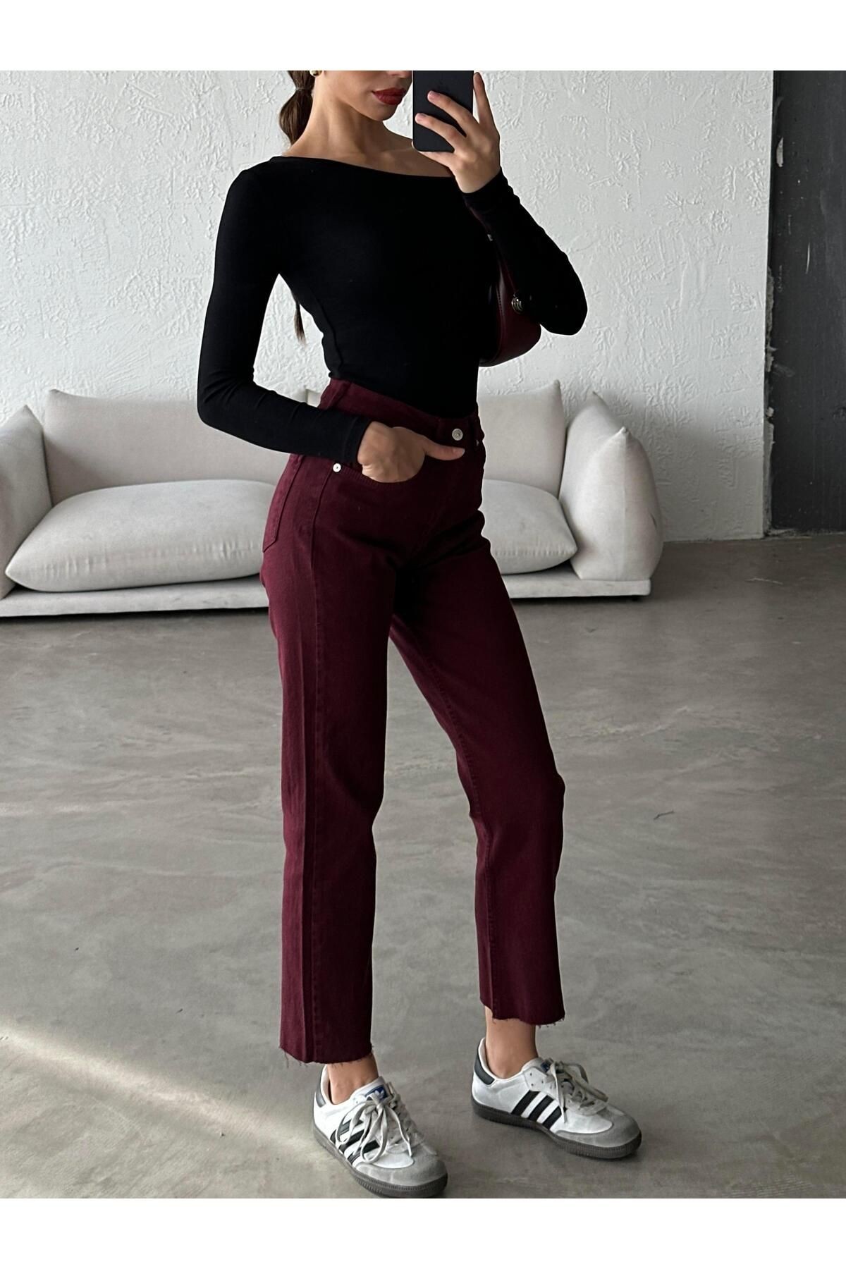 Original Straight Jeans Bordo