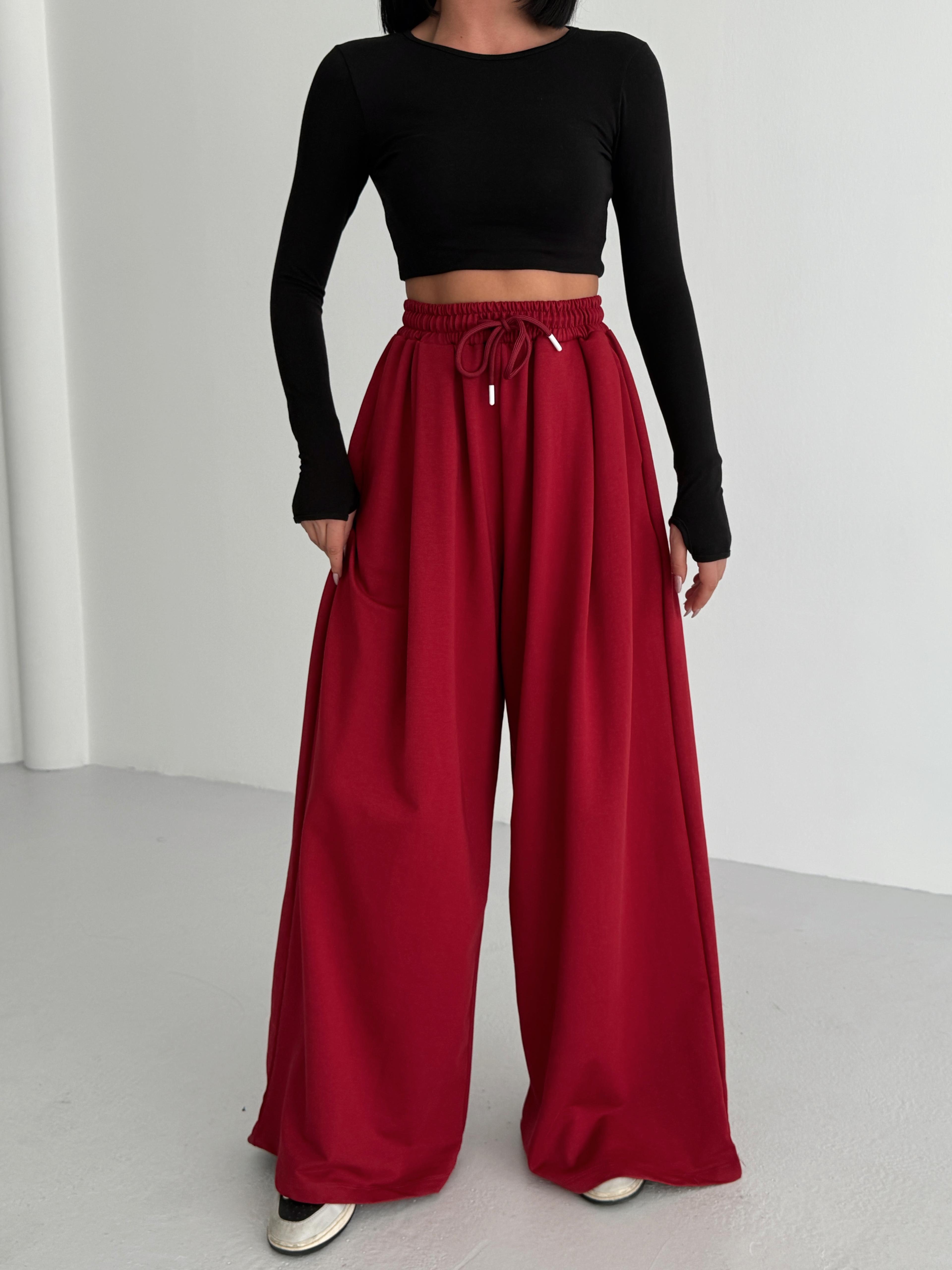 Baggy Salaş Eşofman - Bordo