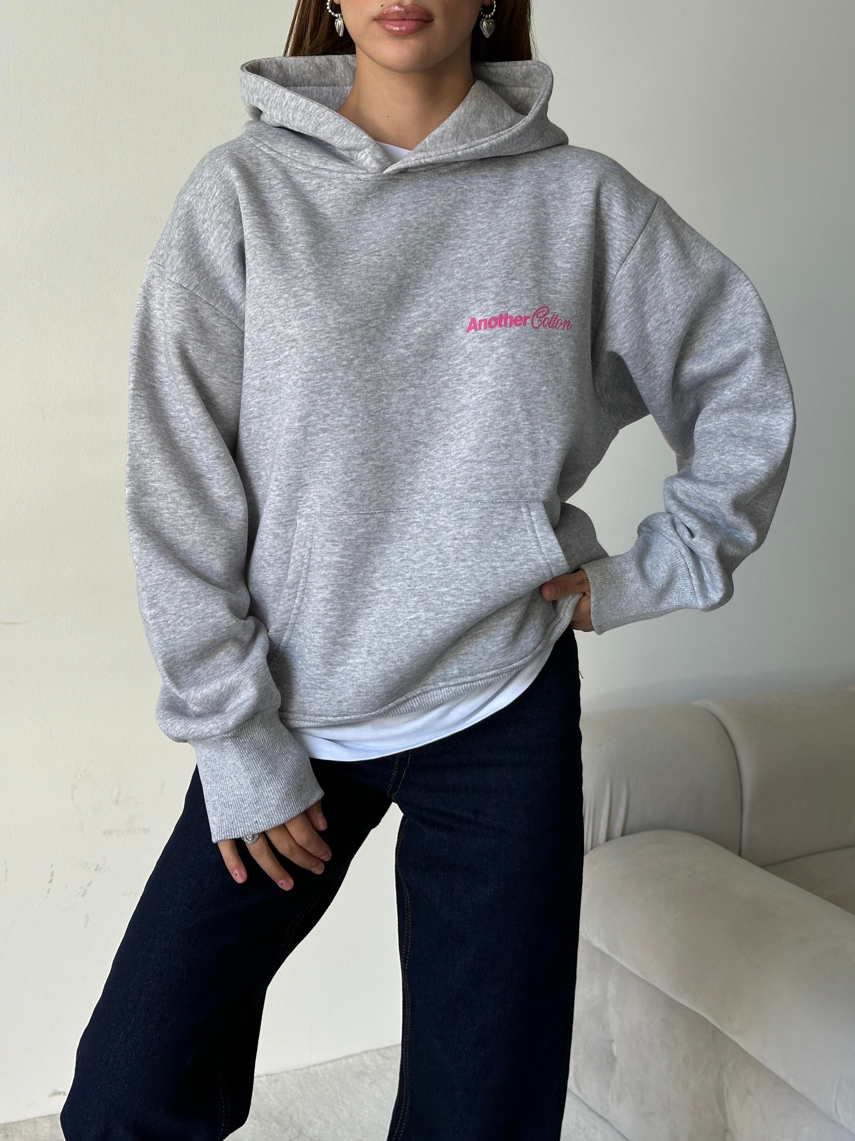 Another Kapüşonlu Sweatshirt Gri Melanj