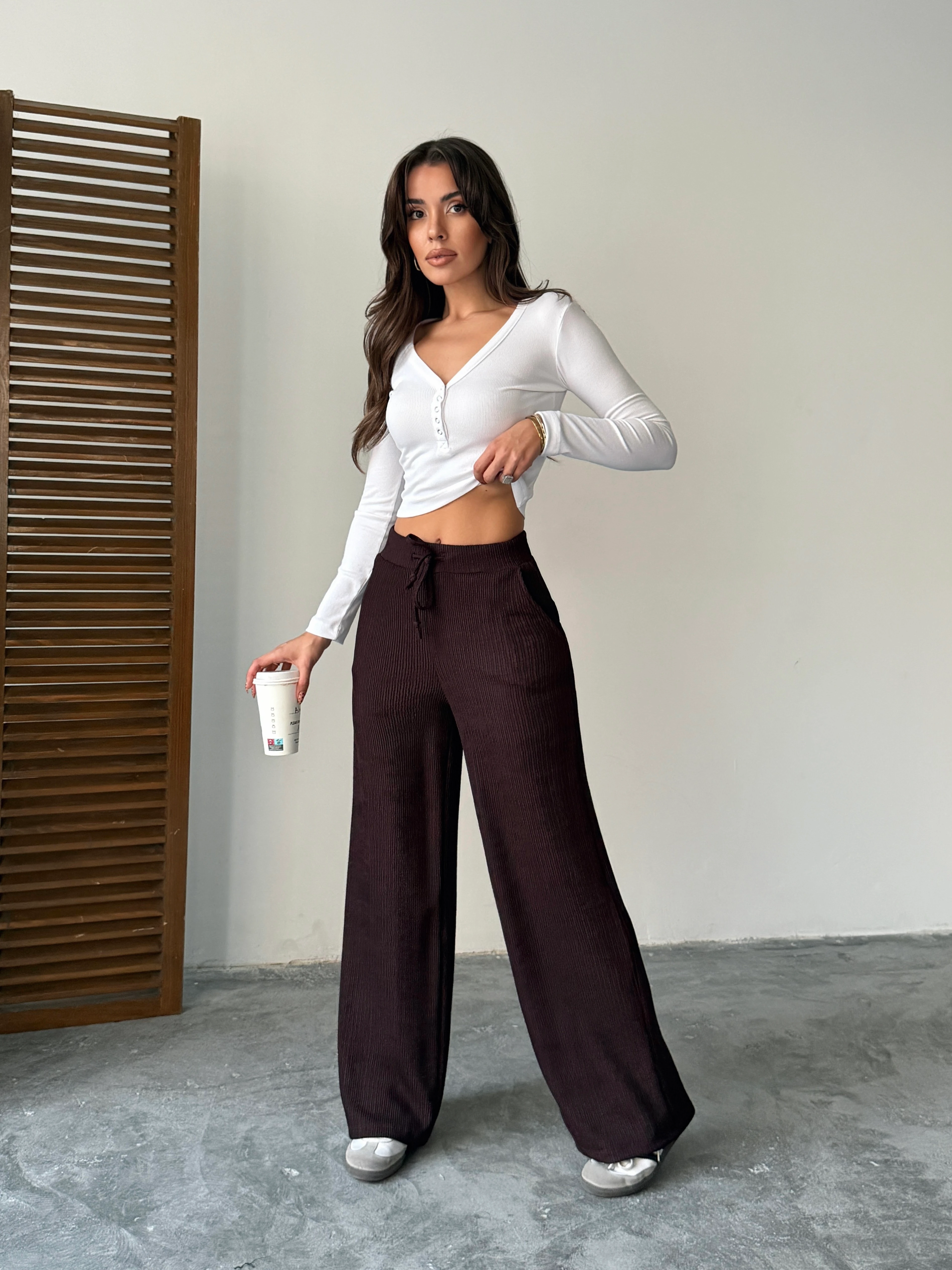 Bel Bağcık Fitilli Pantolon