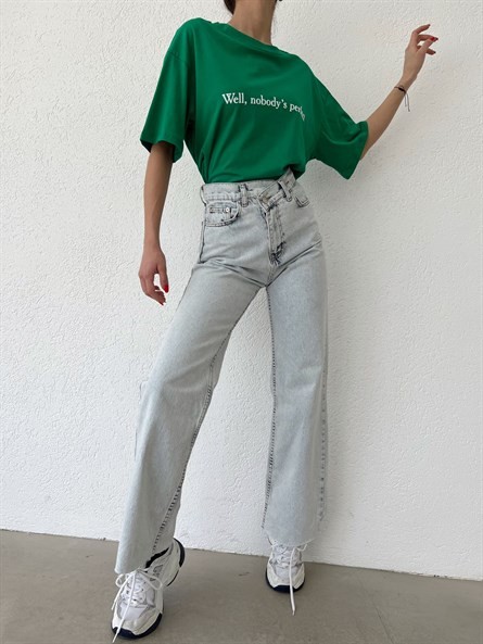 Nobody’s Perfect Oversize Basic Yeşil