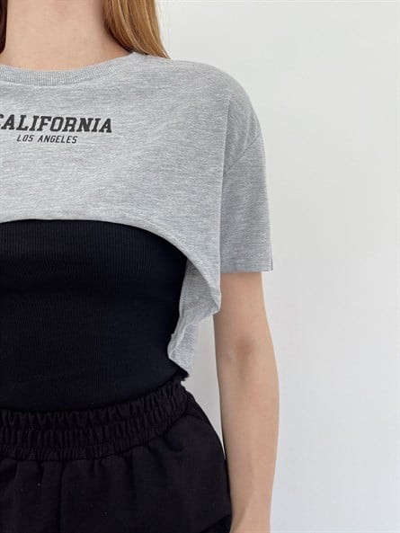 California 2’li Takım Bluz Gri