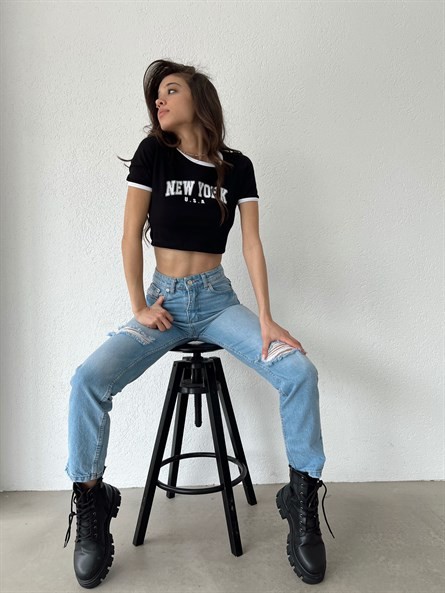NY Basic Croptop Siyah