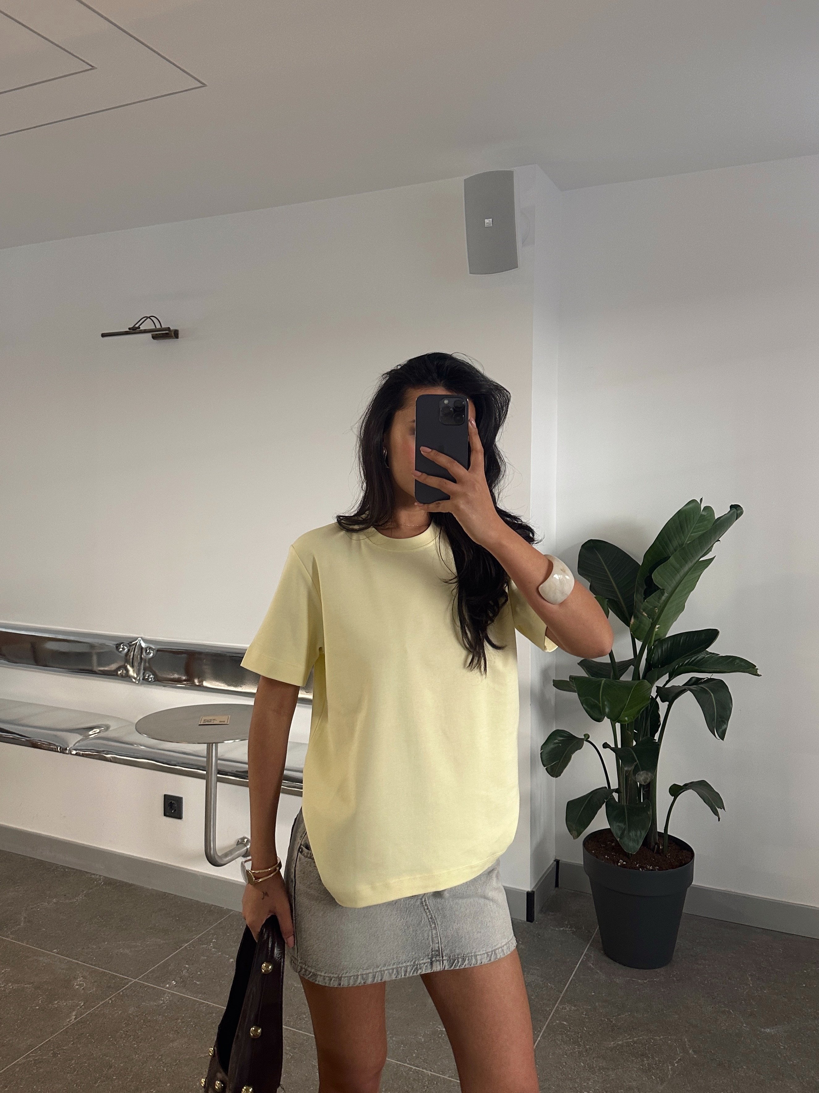 Düz Oversize Basic - Sarı