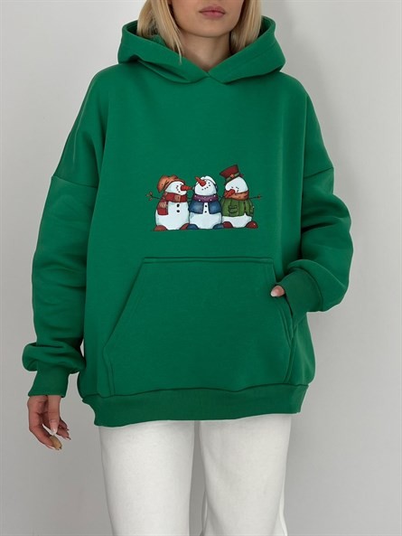 Snowman Baskı Bf Sweat Yeşil
