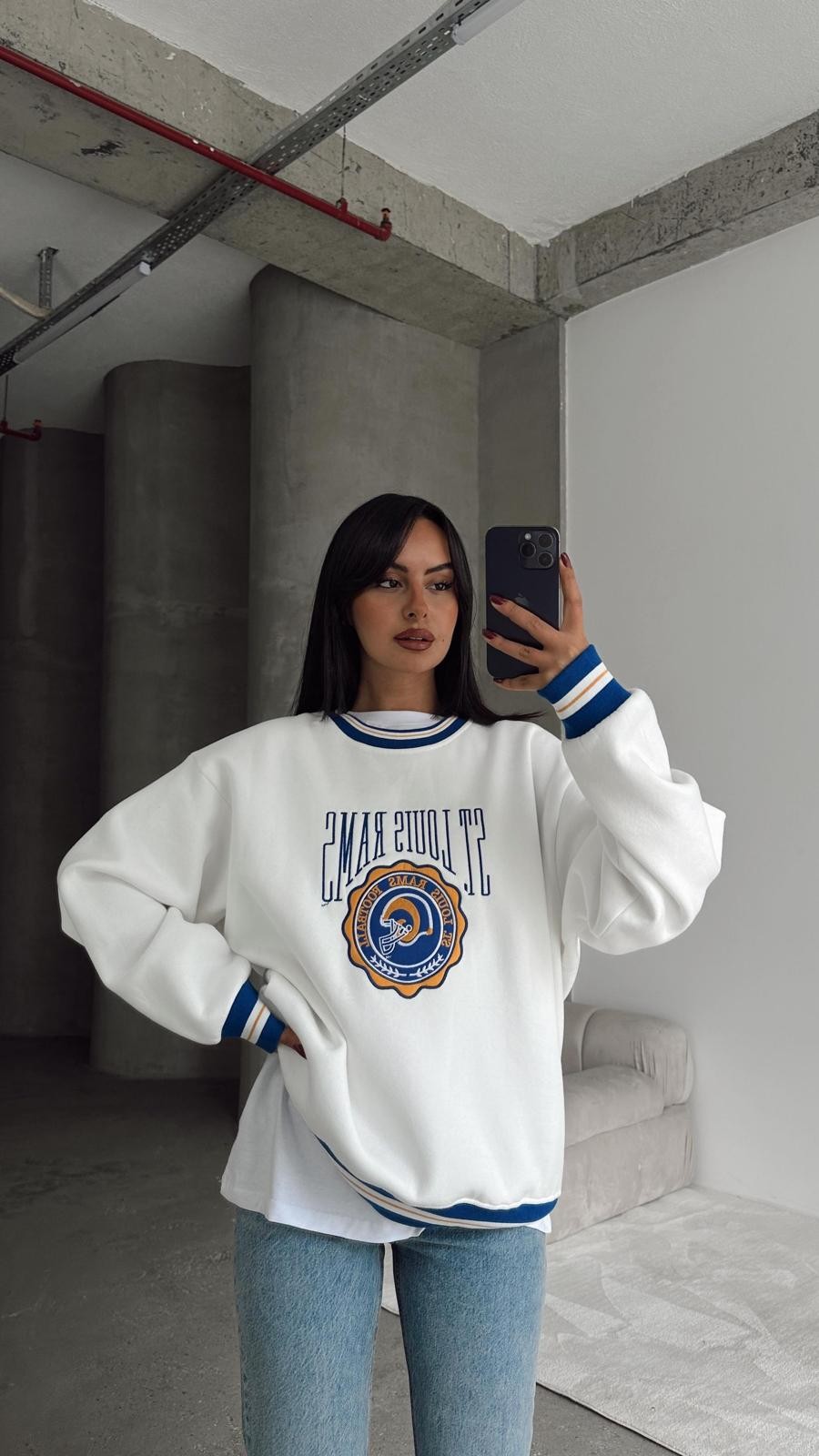 St Louis Rams Sweat Beyaz