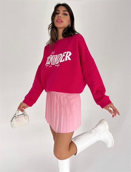 Reminder 3 İplik Oversize Sweatshirt Fuşya