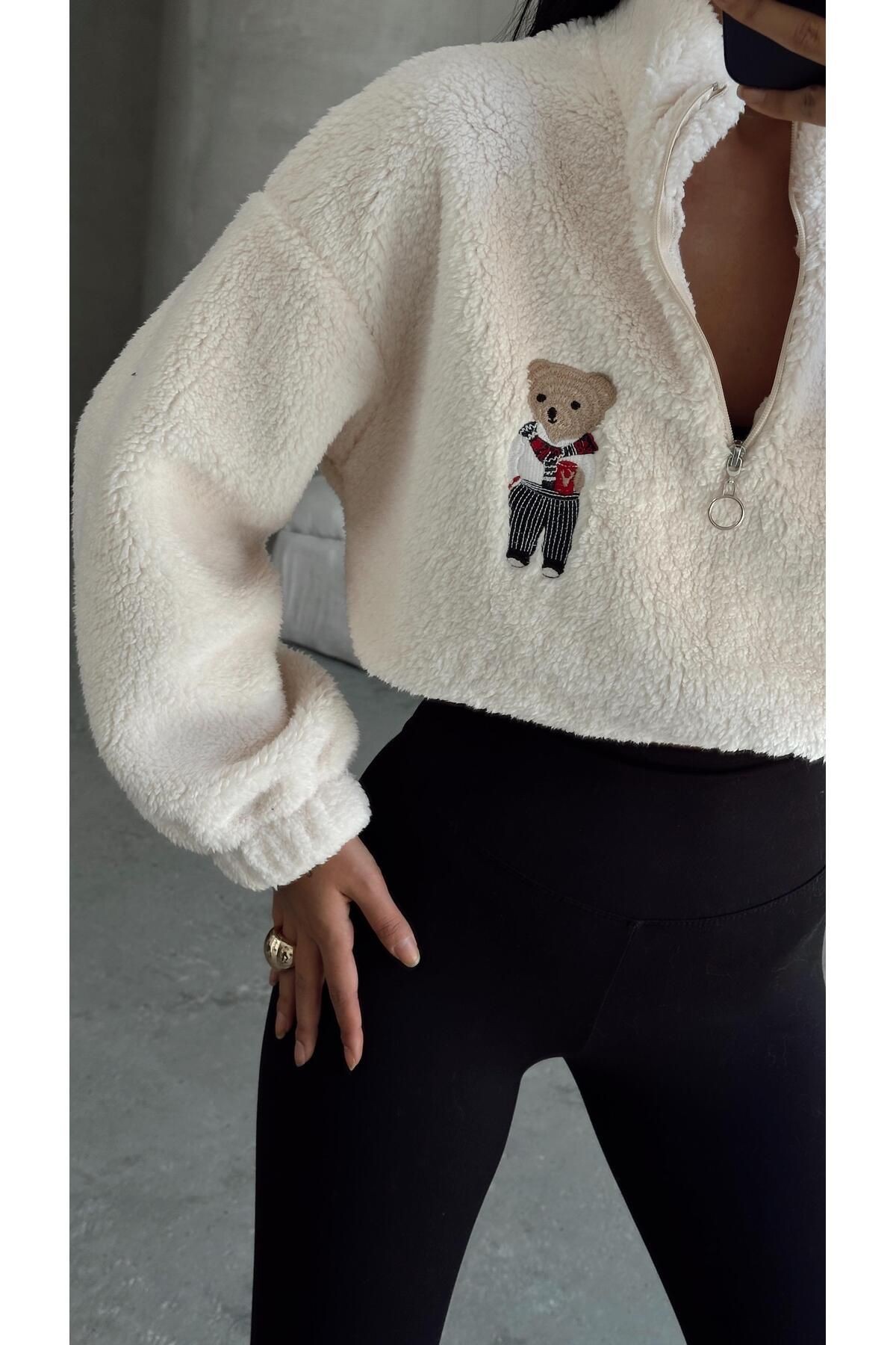 Bear Peluş Sweat Ekru