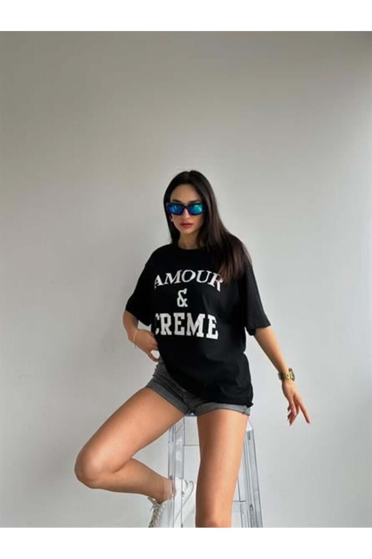 Amour Creme Oversize Basic Siyah