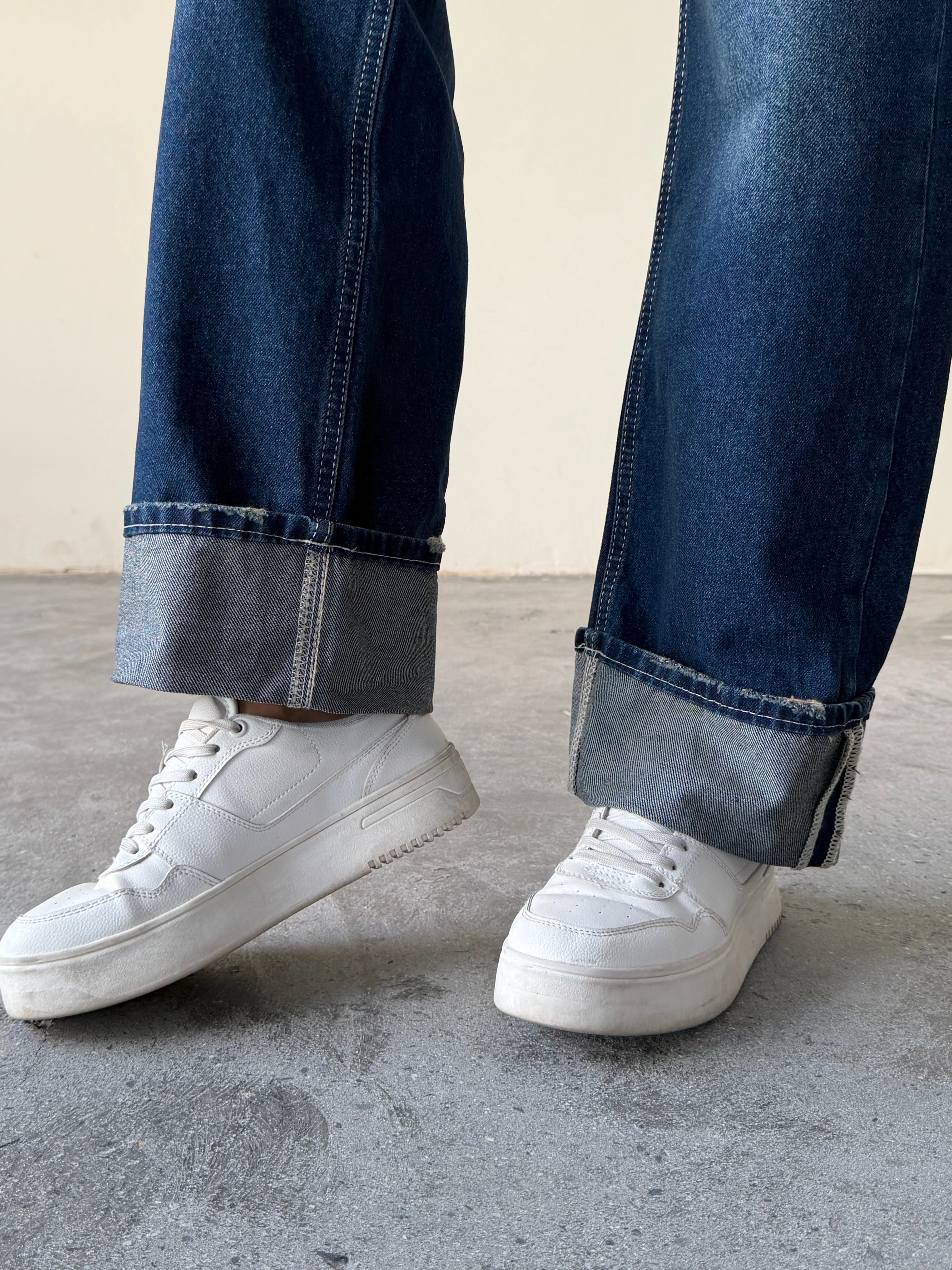 Paça Katlamalı Palazzo Jean  - Mavi