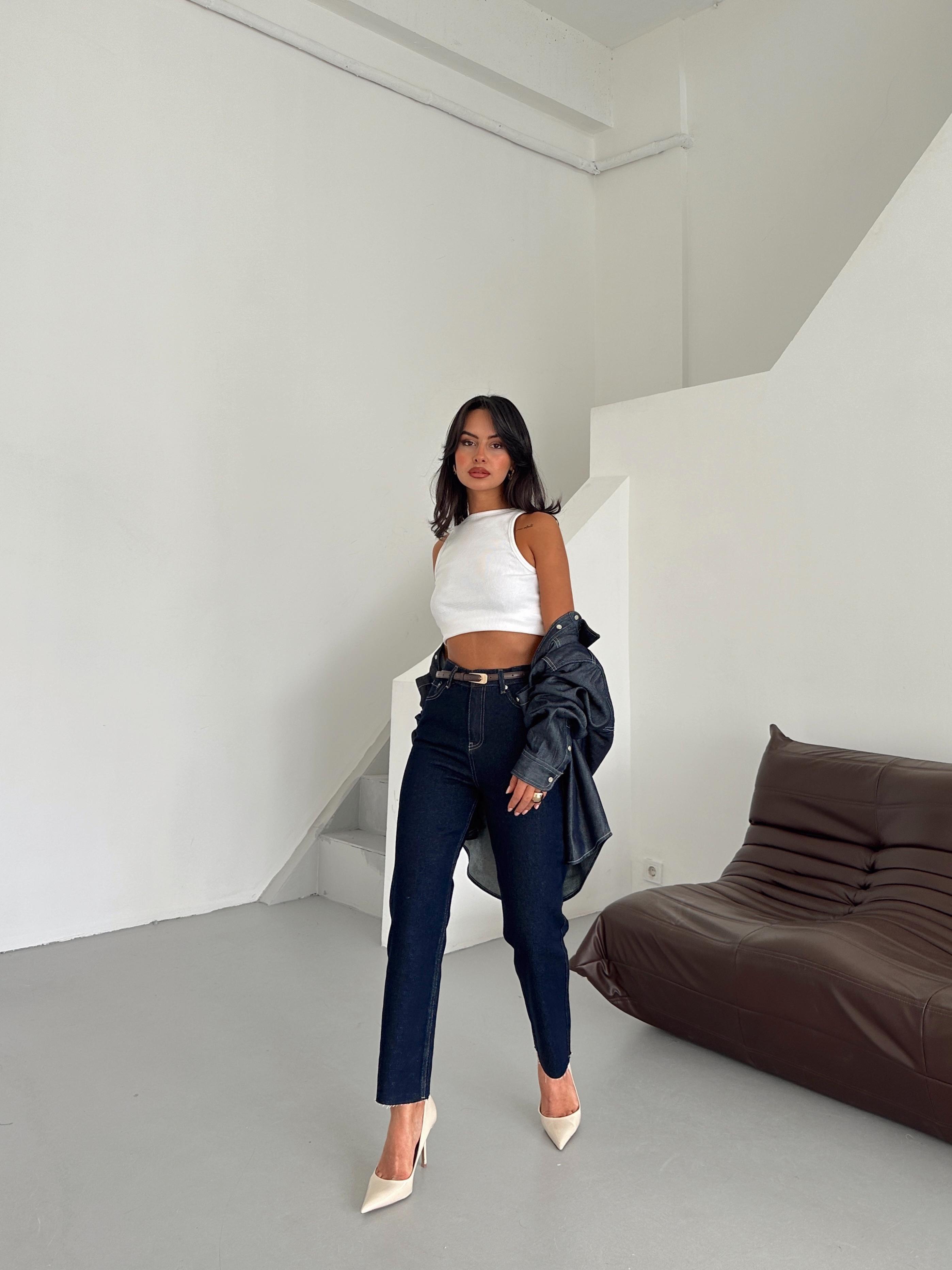 Massimo Mom Fit Jean - Dark Blue