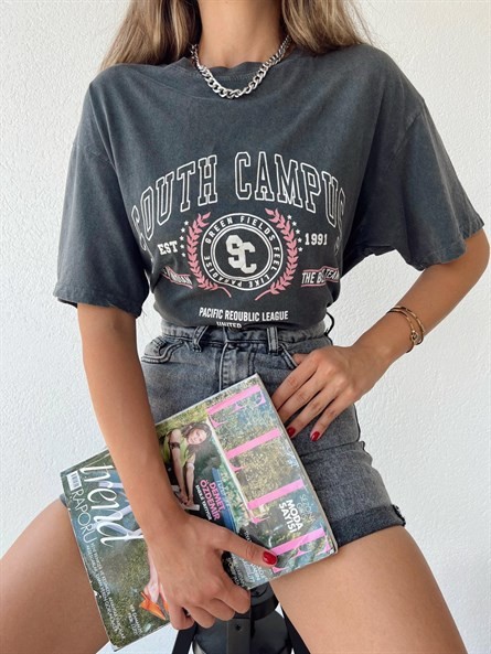 South Campus Yıkama Oversize Basic Antrasit