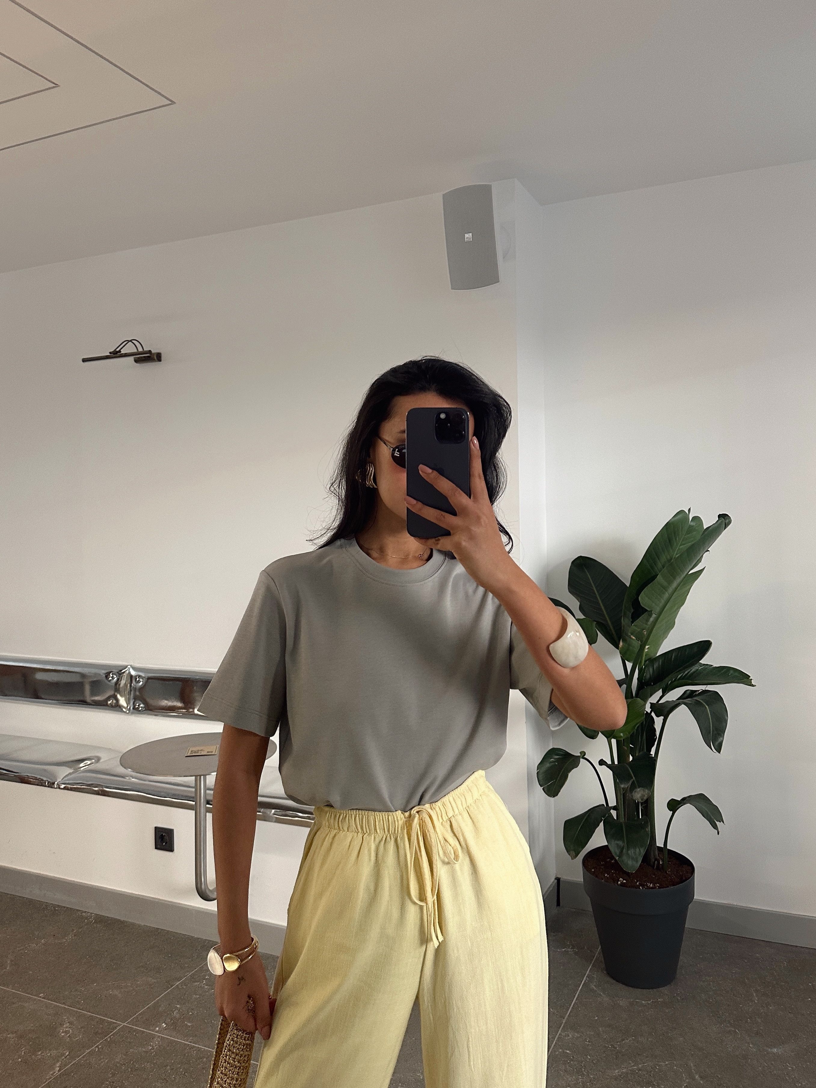 Düz Oversize Basic - Gri