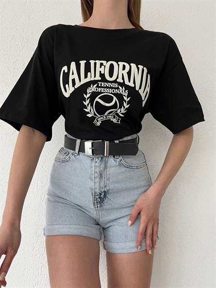 California Bisiklet Yaka Basic Siyah