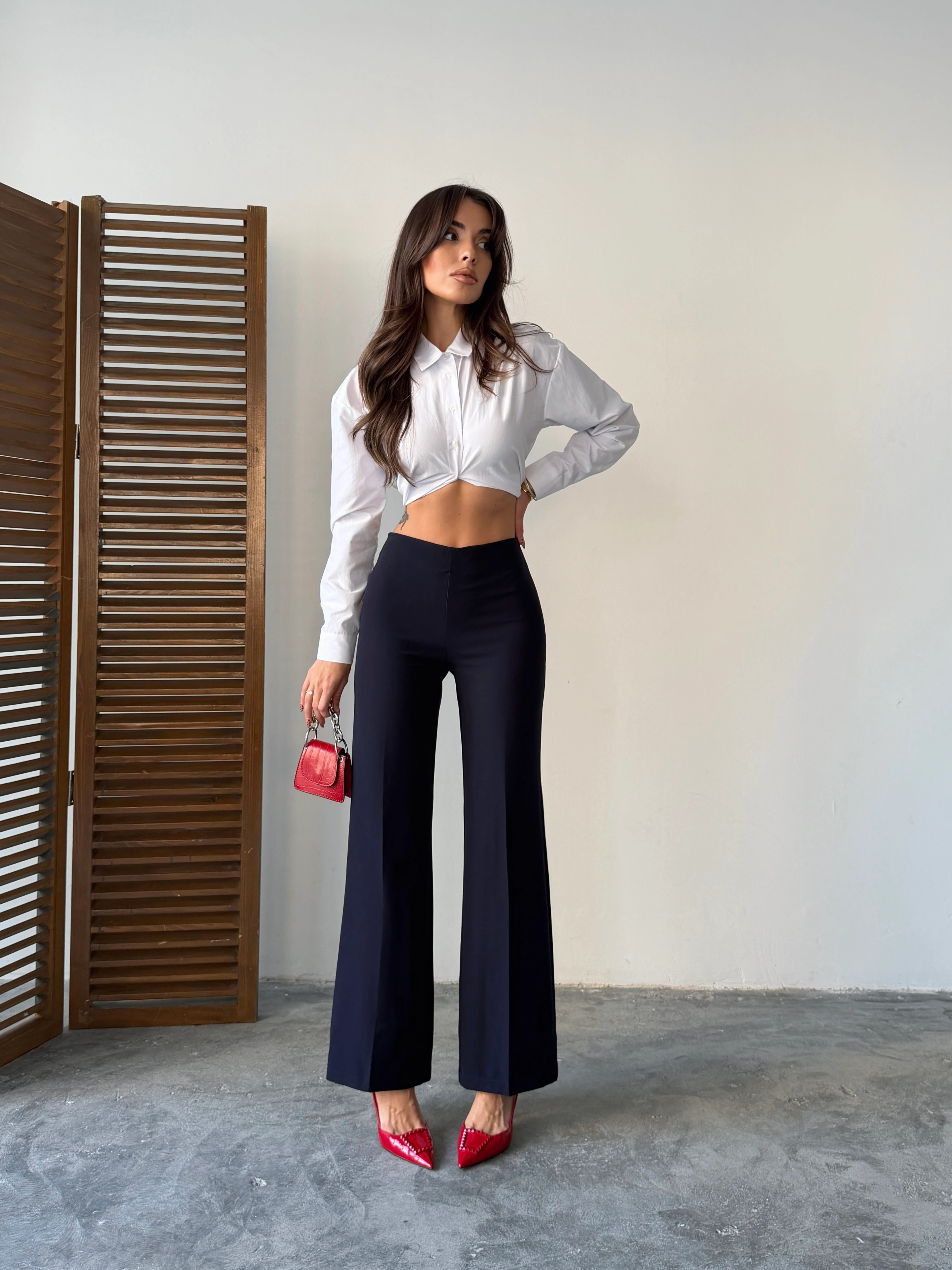 Gizli Fermuarlı Pantolon - Lacivert