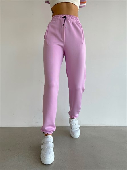 Paça Büzgüsü Ayarlanabilir Scuba Eşofman Pembe