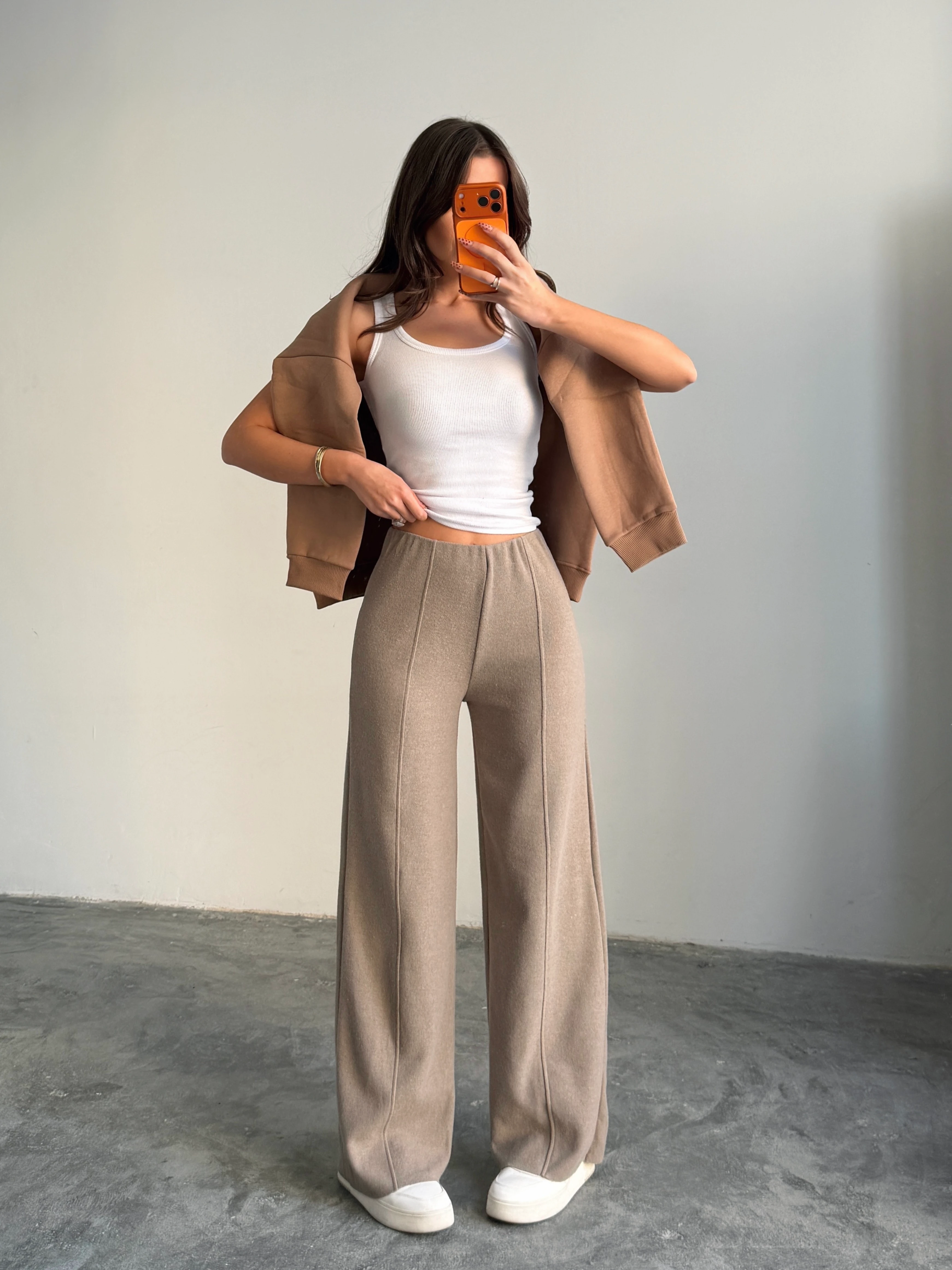 Çimalı Bel Lastik Selanik Pantolon - Bej