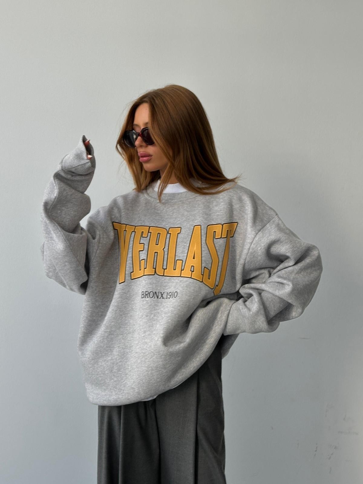 Everlast Baskı Sweat Gri Melanj