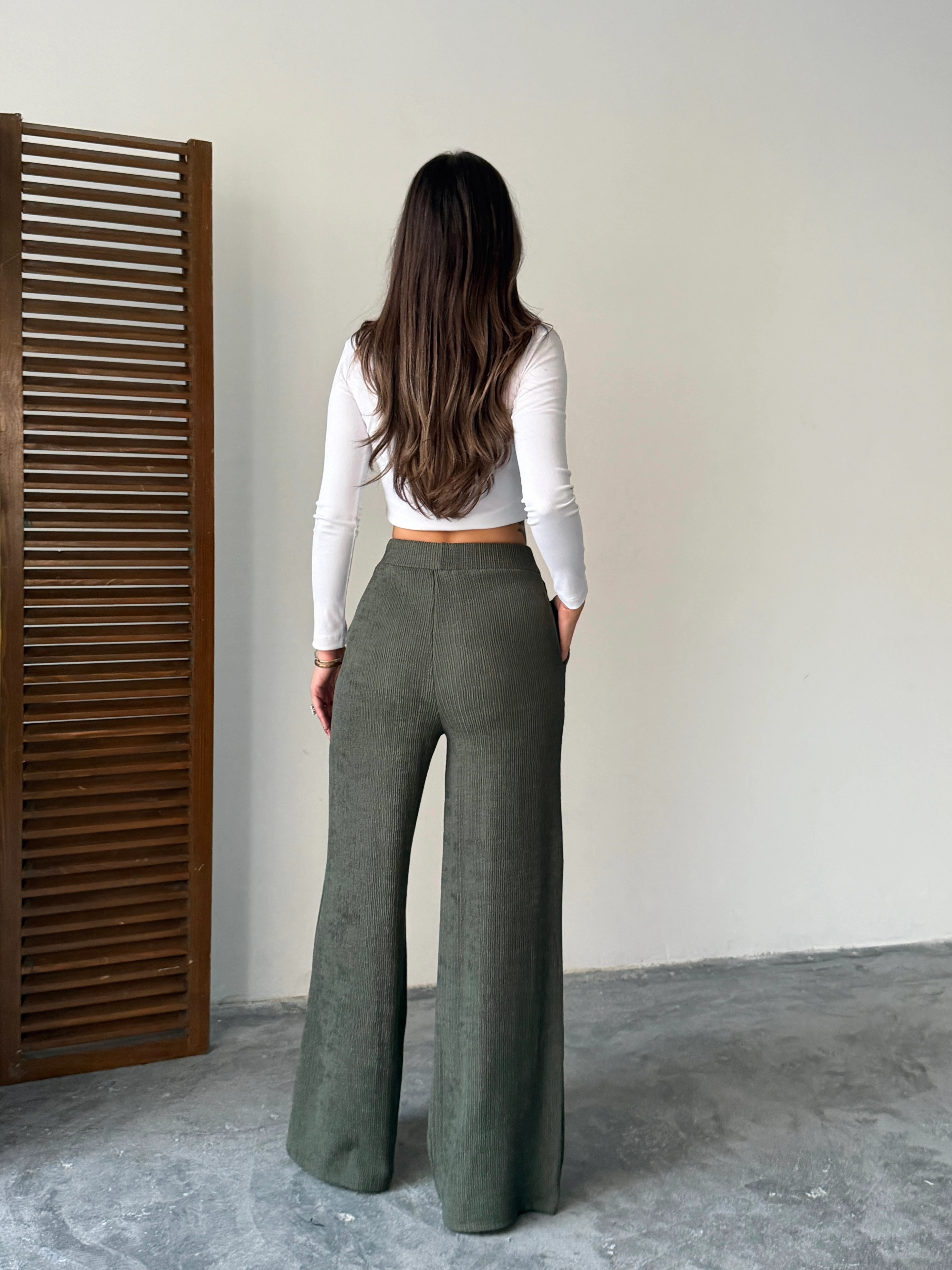 Bel Bağcık Fitilli Pantolon