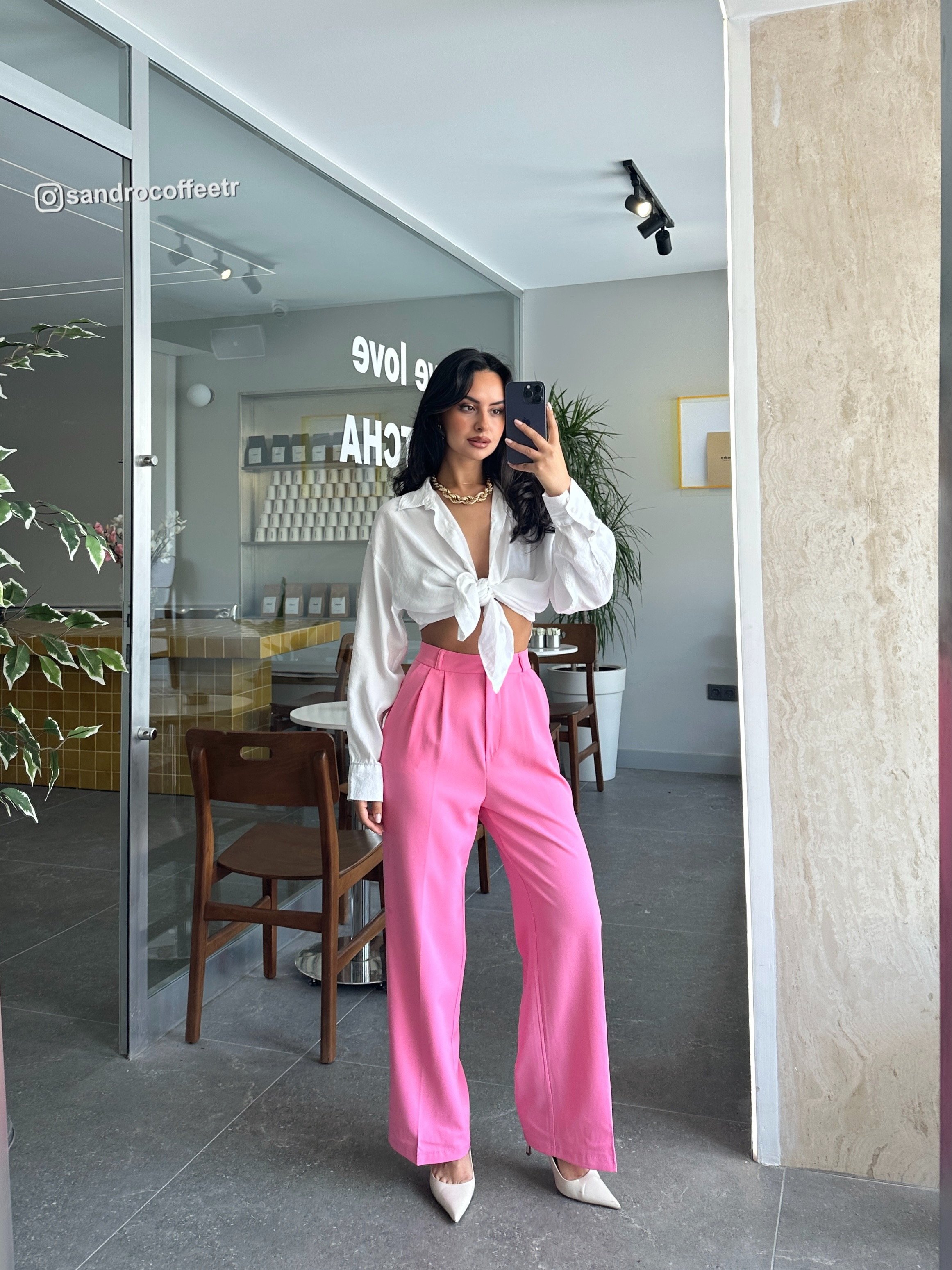 My Palazzo Kumaş Pantolon Pembe