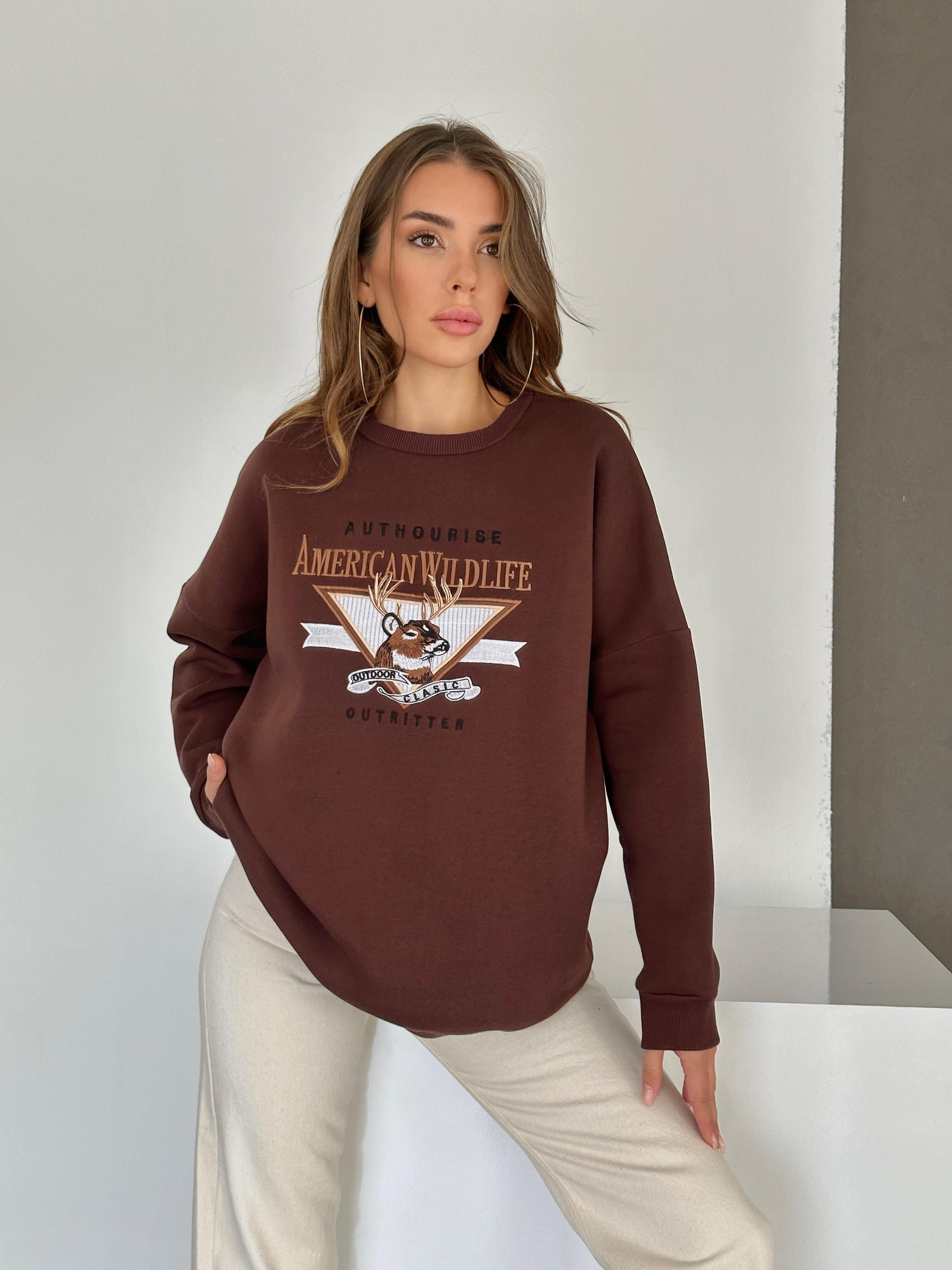 Amerıcan Wılder Sweatshirt Kahverengi