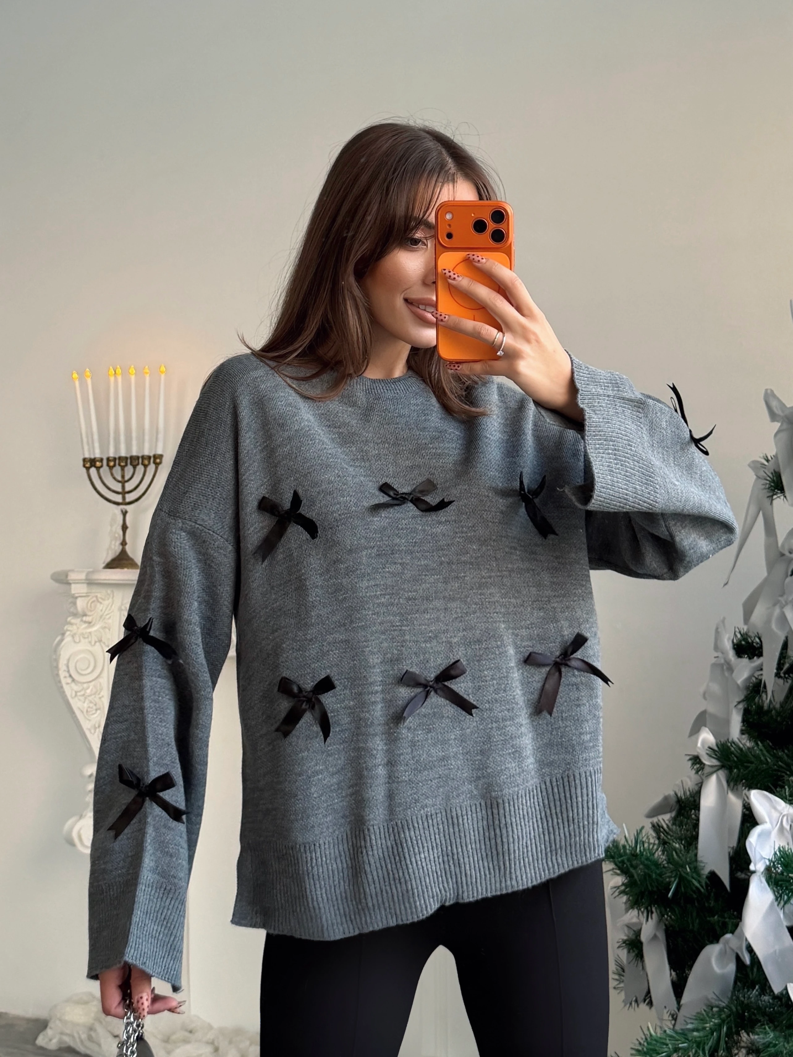 Fiyonk Detay Kazak - Gri