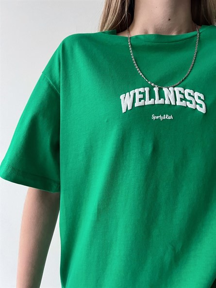 Wellness Kabartma Oversize Basic Yeşil