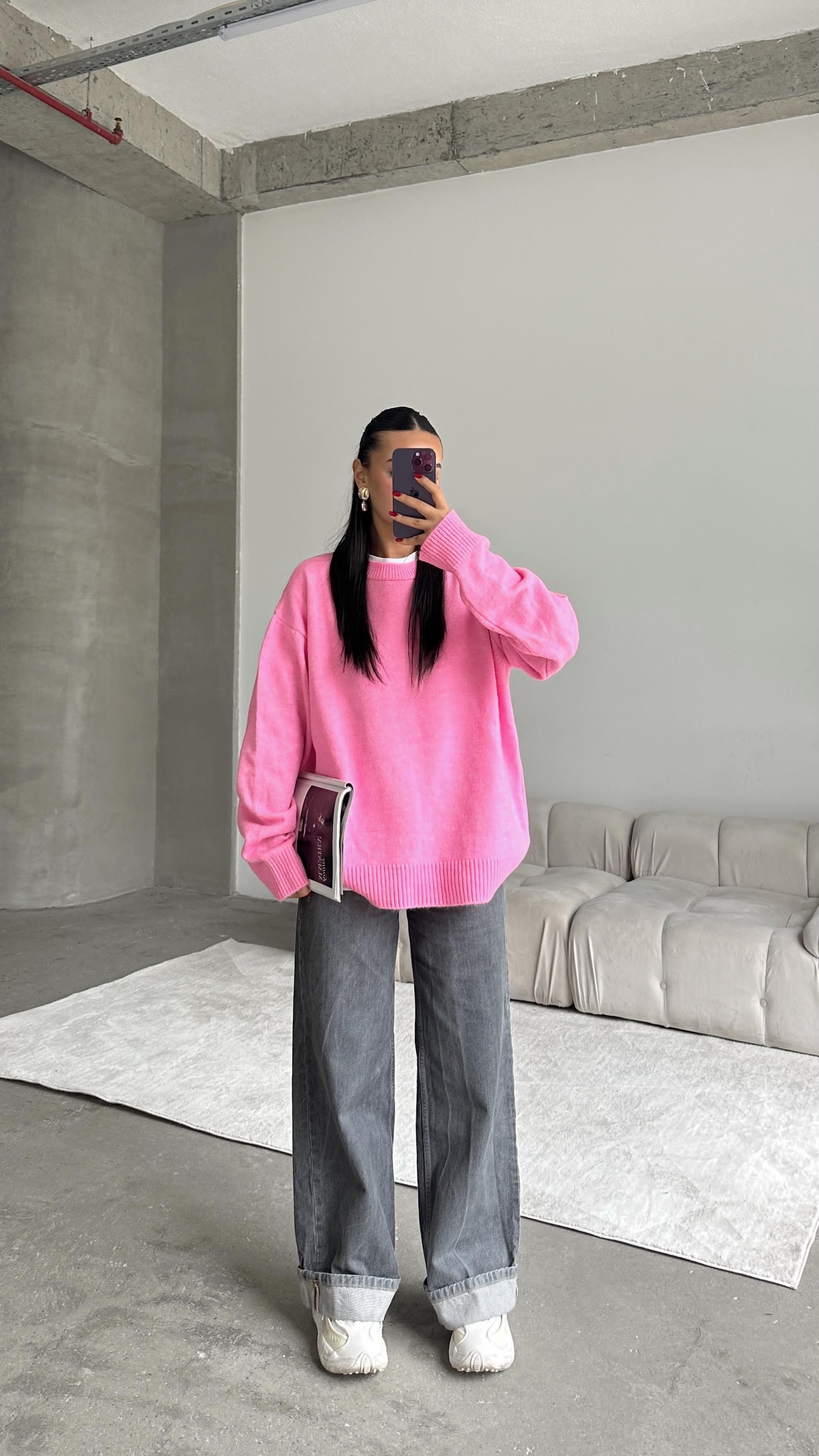 Massi Oversize Kazak - Pembe