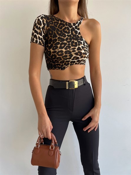 Asimetrik Kesim Leo Crop Leopar