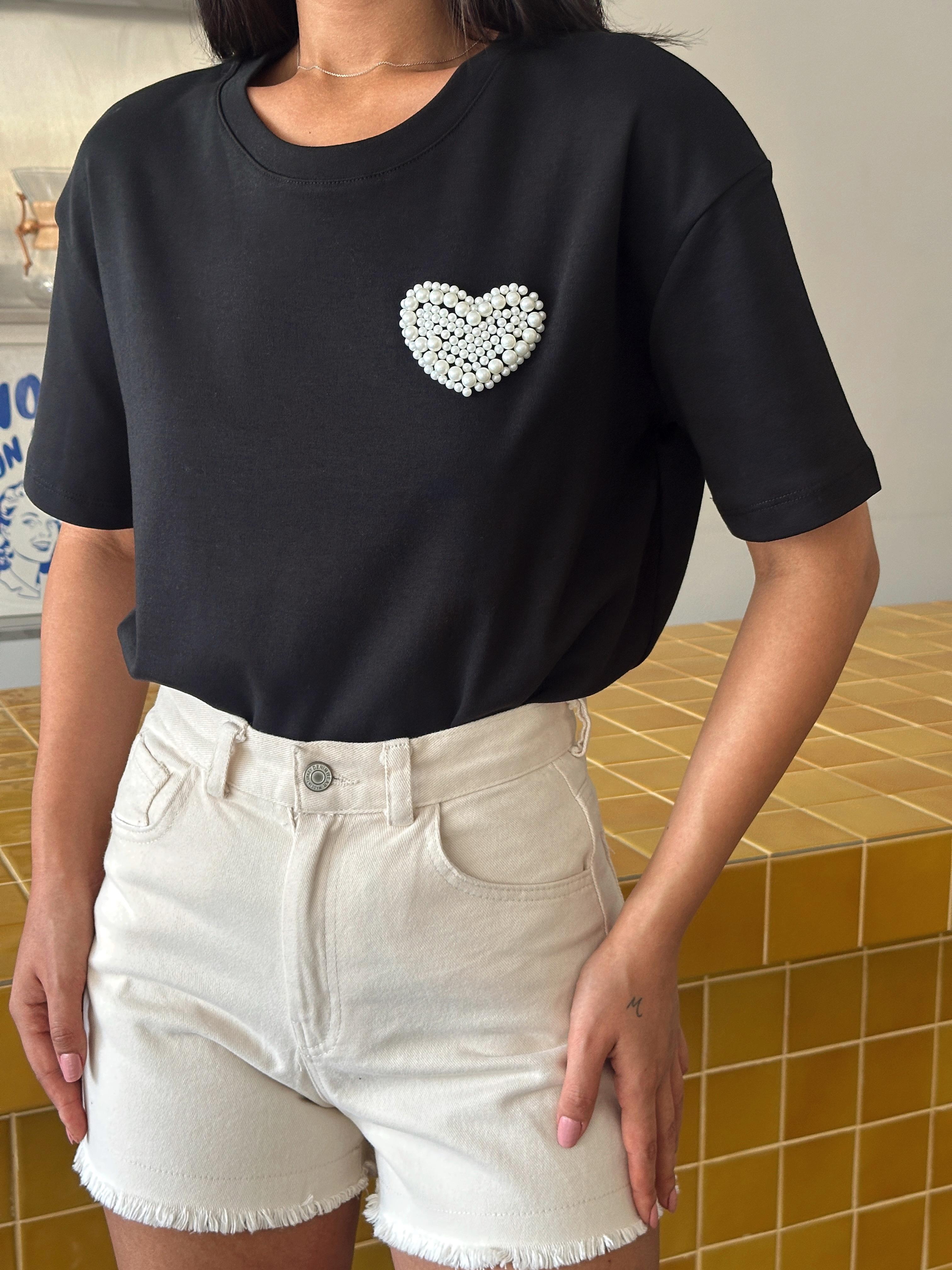 İnci Detay Oversize Basic - Black