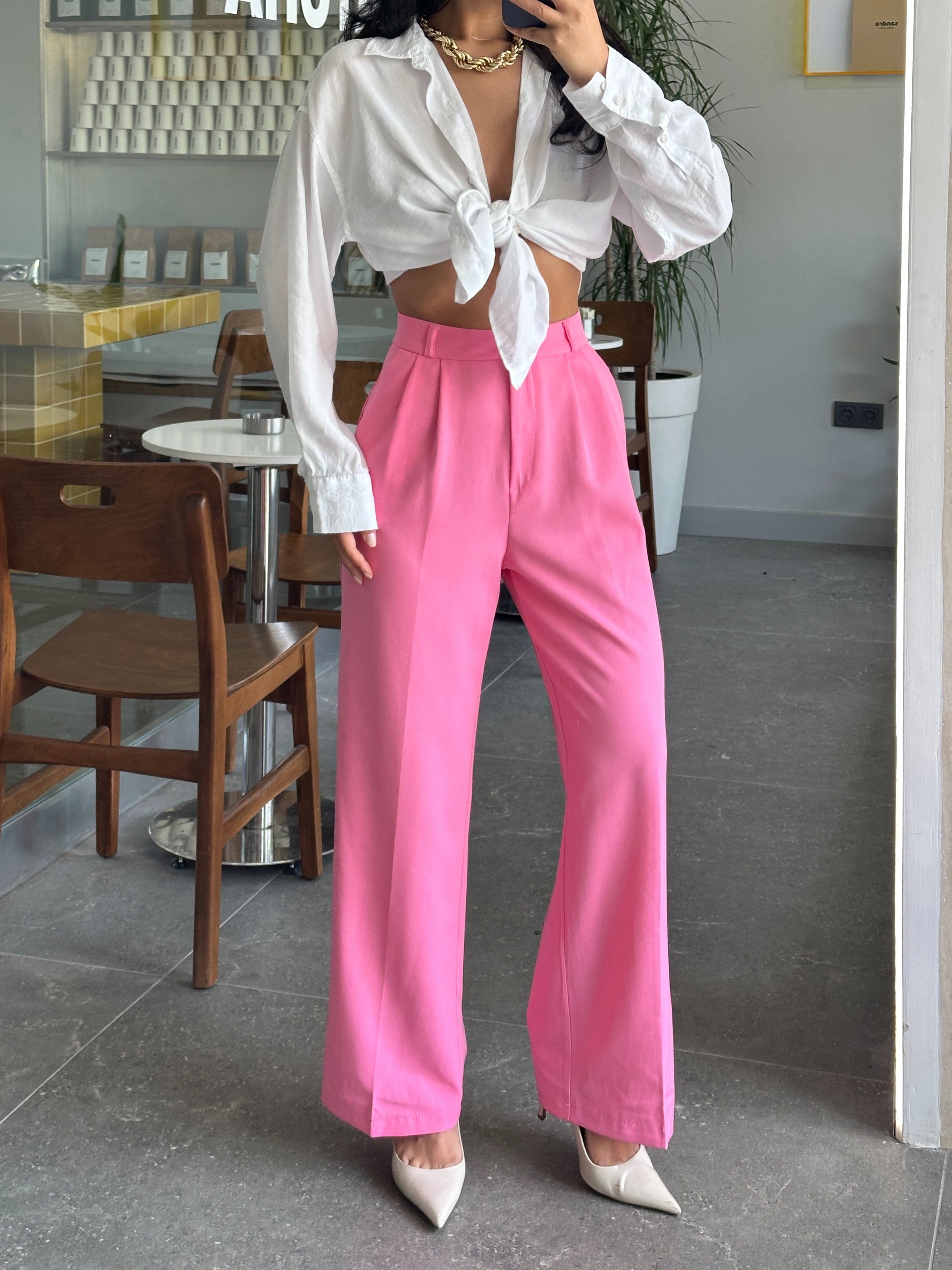 My Palazzo Kumaş Pantolon Pembe