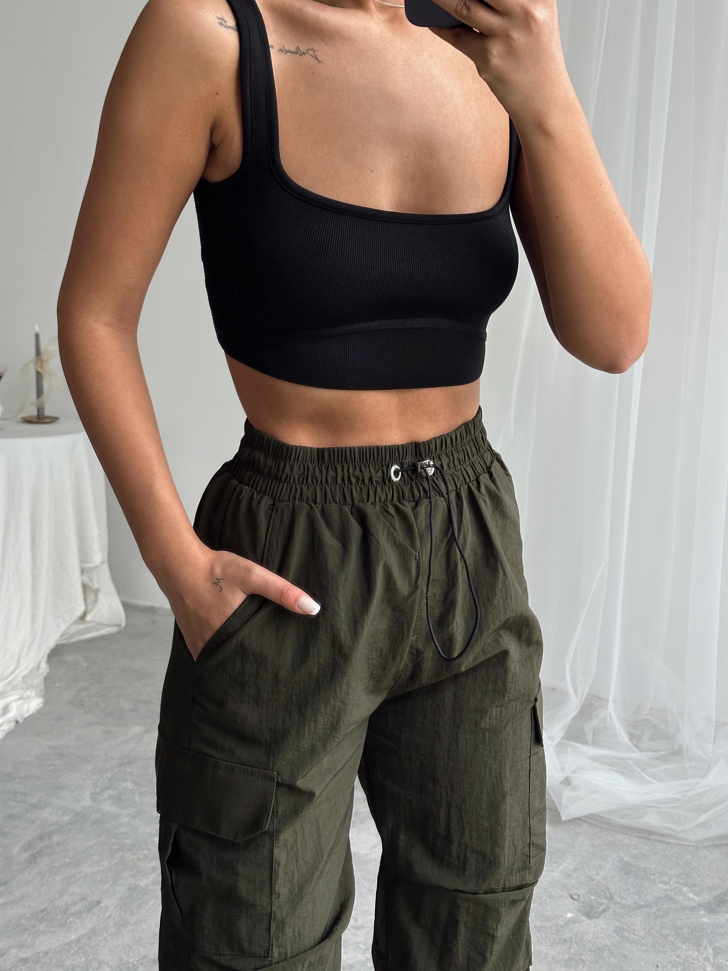 Paraşüt Kumaş Kargo Pantolon - Khaki