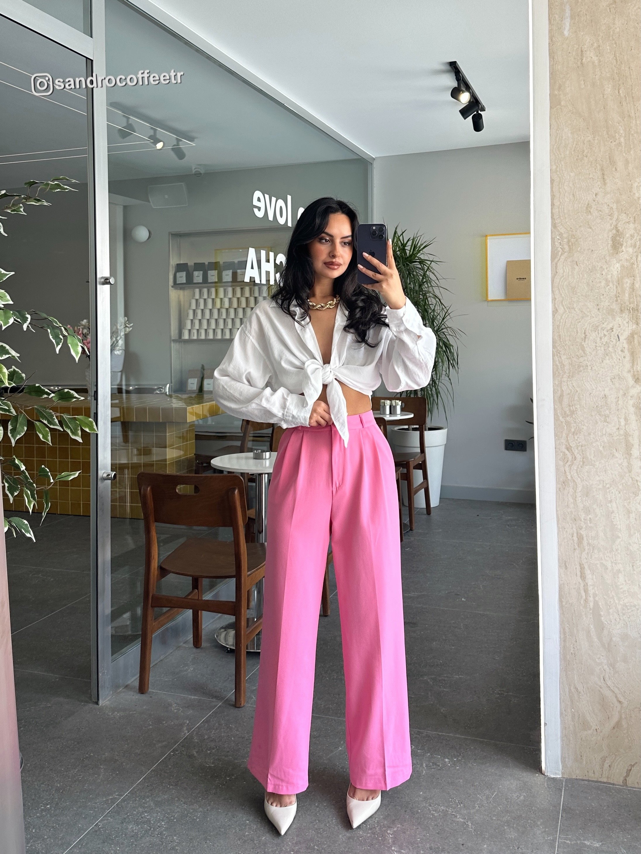 My Palazzo Kumaş Pantolon Pembe