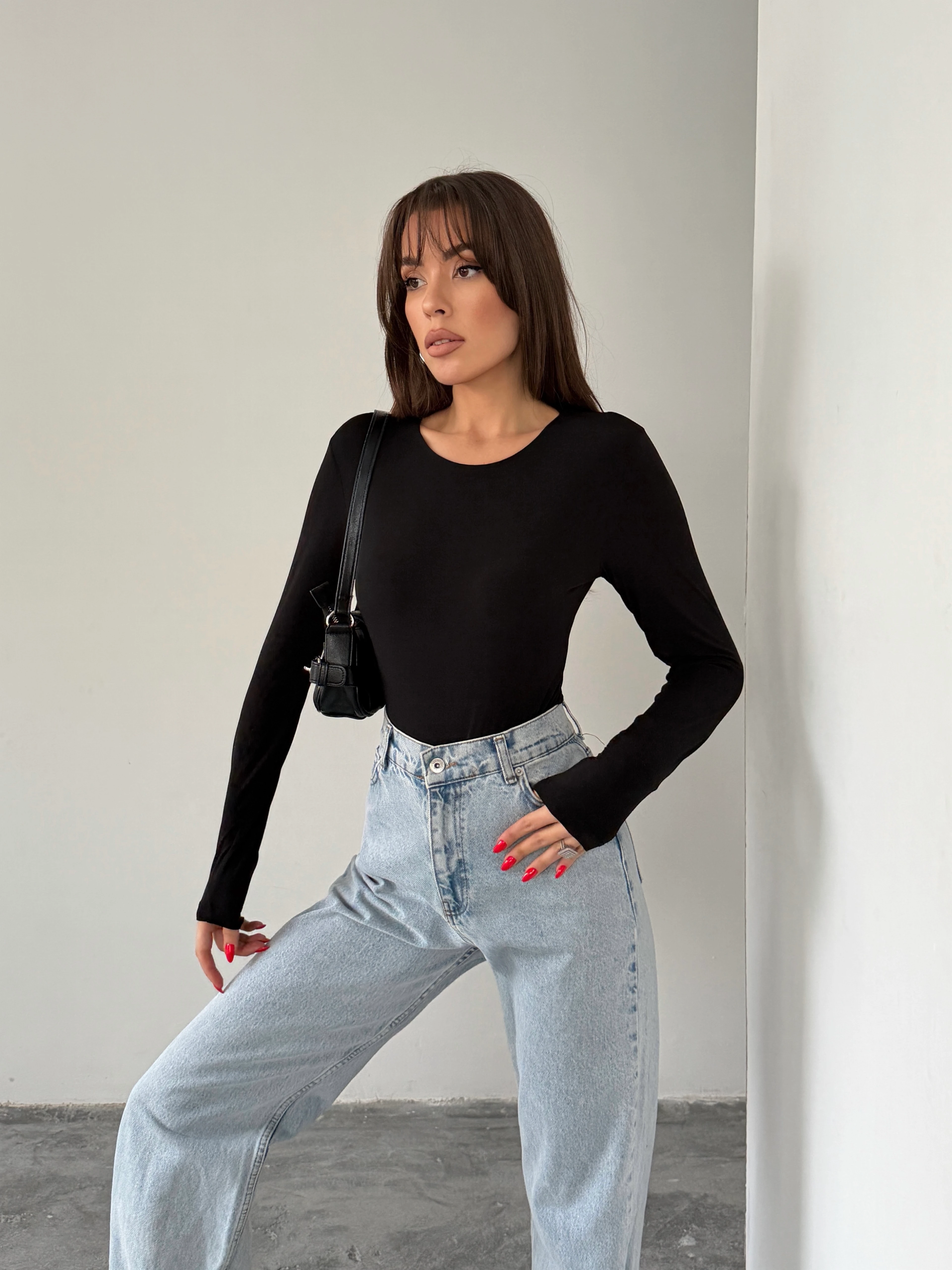 Bisiklet Yaka Bodysuit