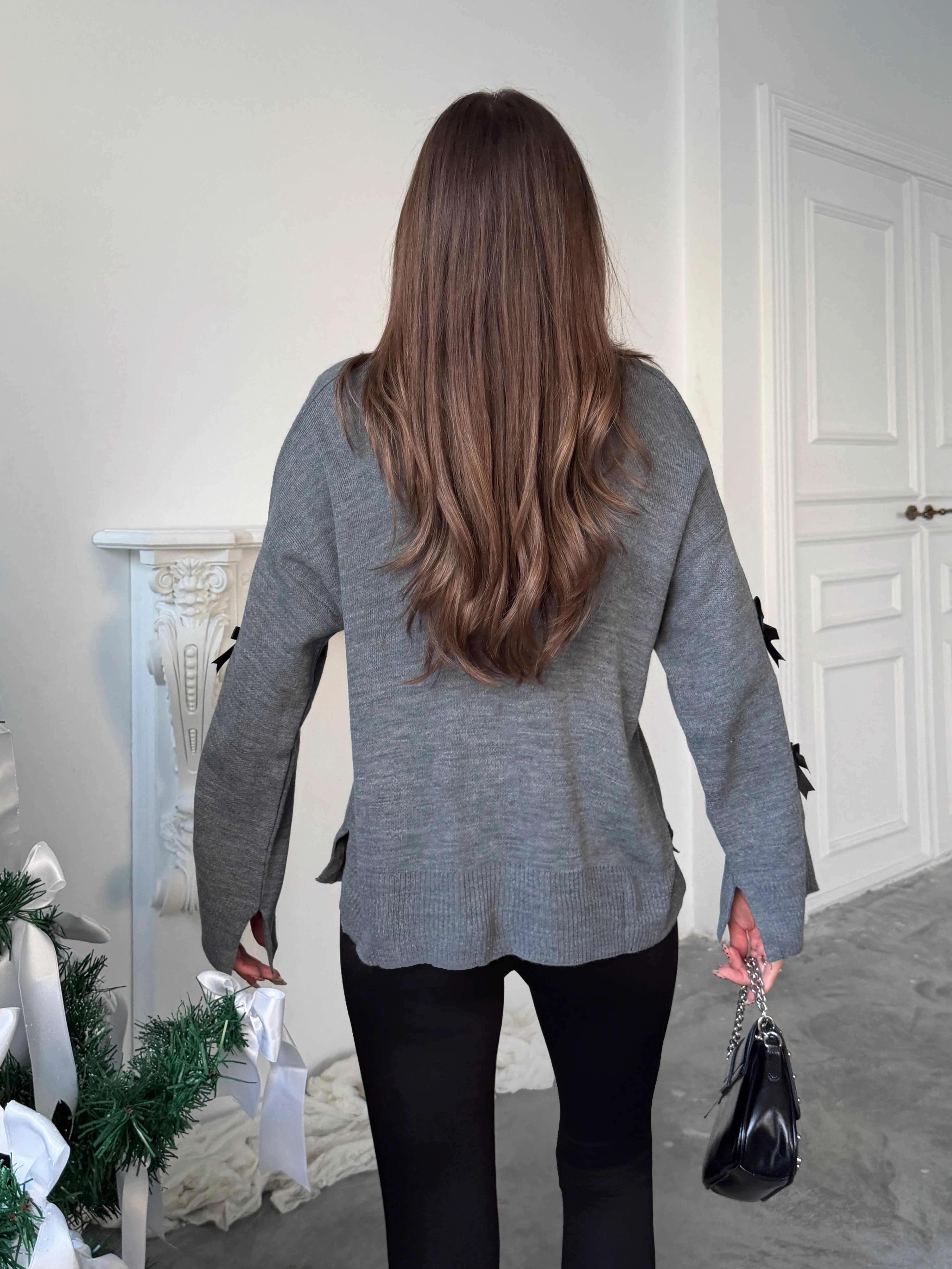 Fiyonk Detay Kazak - Gri